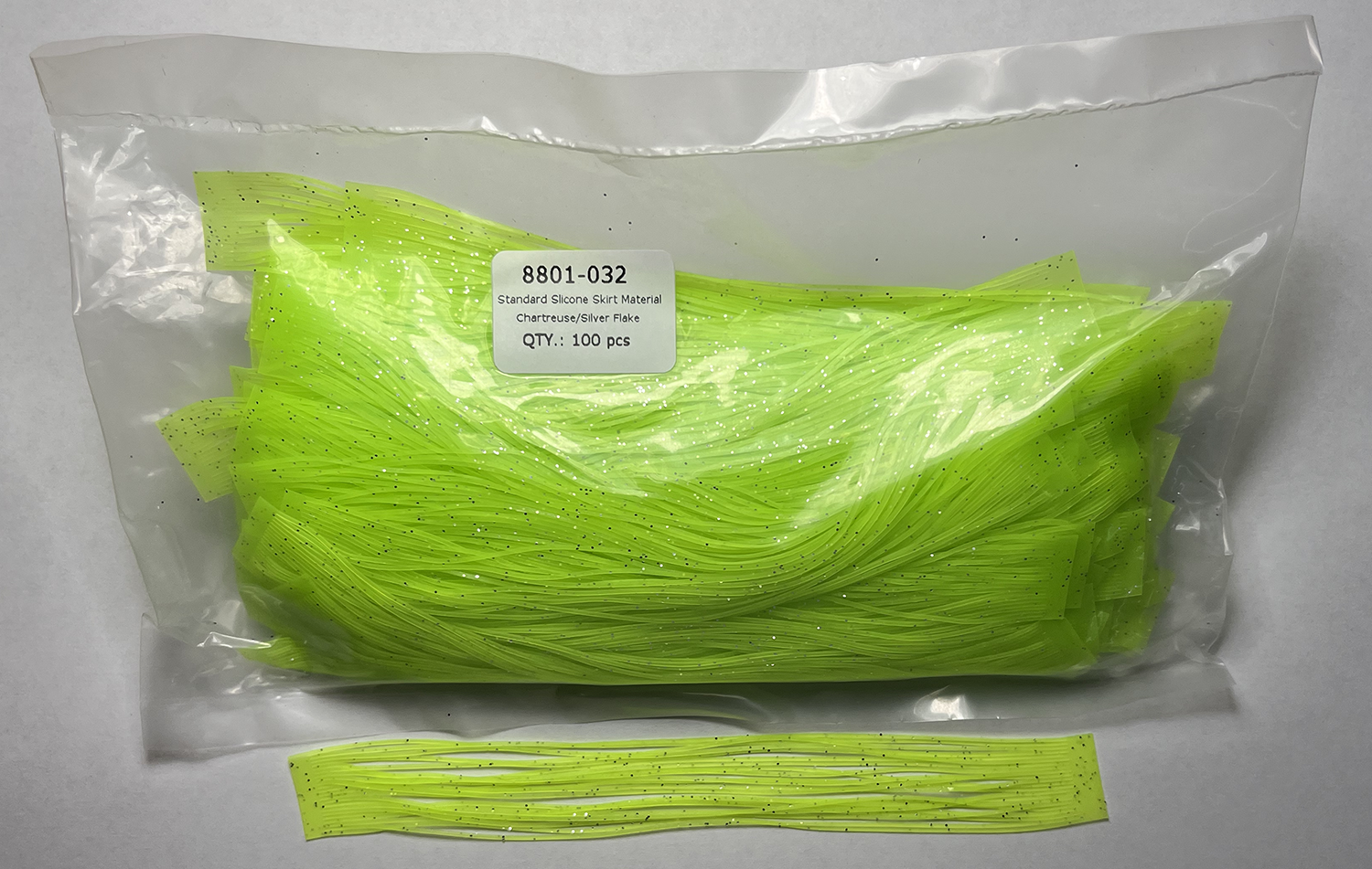 Chartreuse/Silver Flake Lure Skirt Tabs