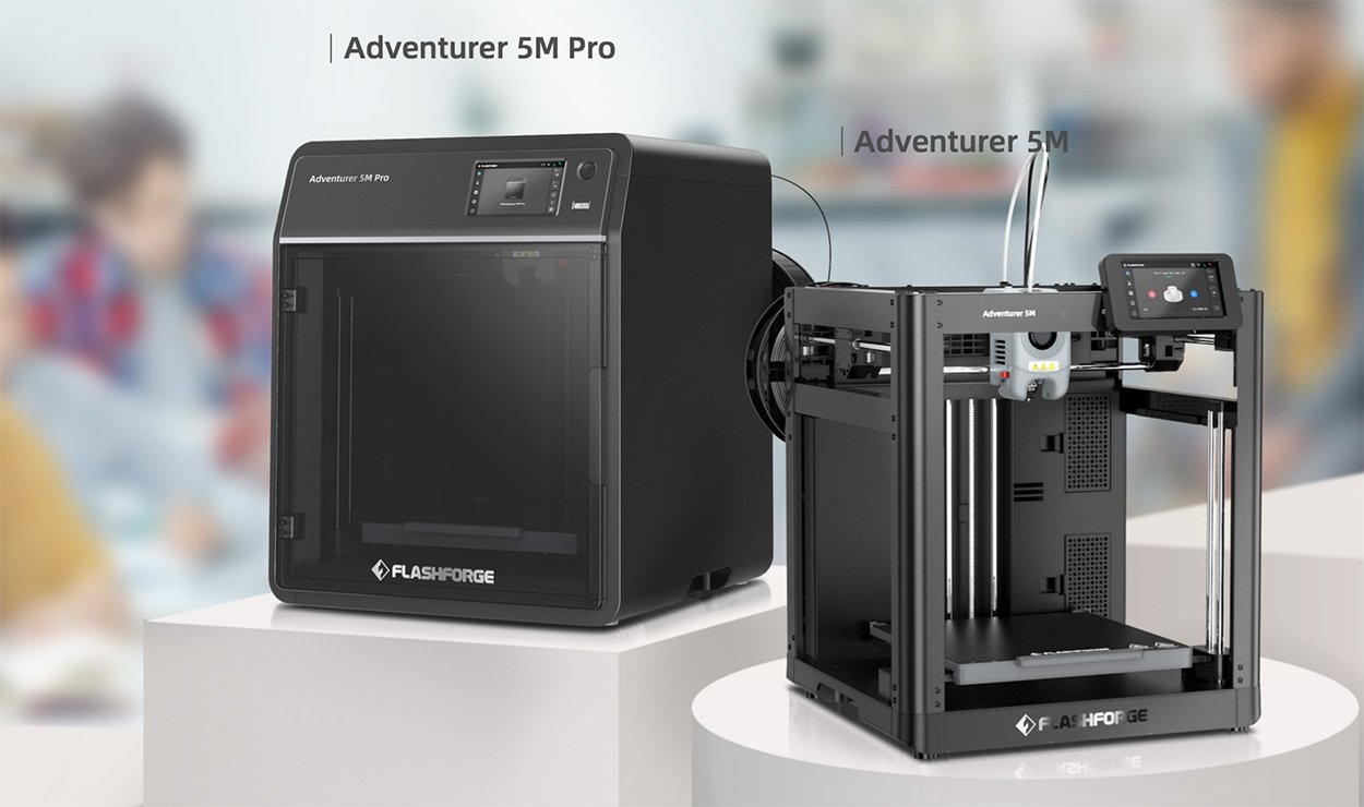 Flashforge 3D Adventurer 5M Series with specifications