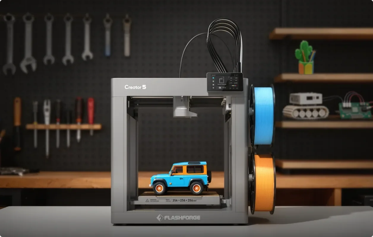 Flashforge Creator 5 Breakdown: Specs, Pricing &amp; How It Compares to Snapmaker U1, Prusa XL &amp; Bambu Lab H2C