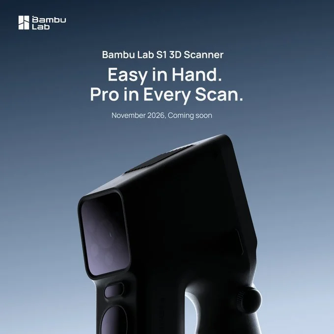 official teased Bambu Lab S1 3D scanner image