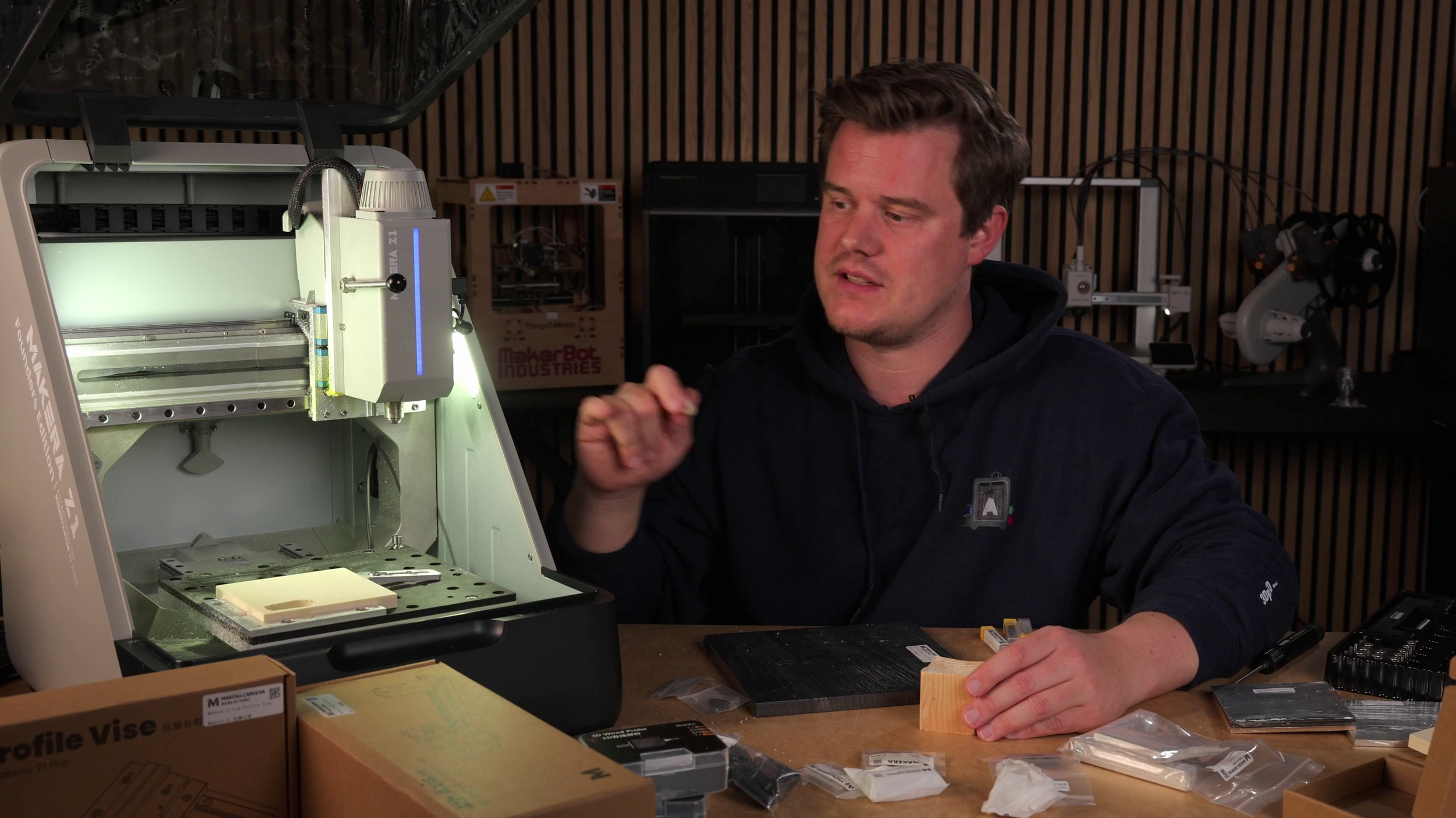 Anton Månsson in the Garage studio filming a video