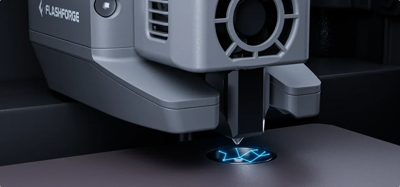 Flashforge Creator 5 automatic multi-toolhead offset calibration and auto-leveling system