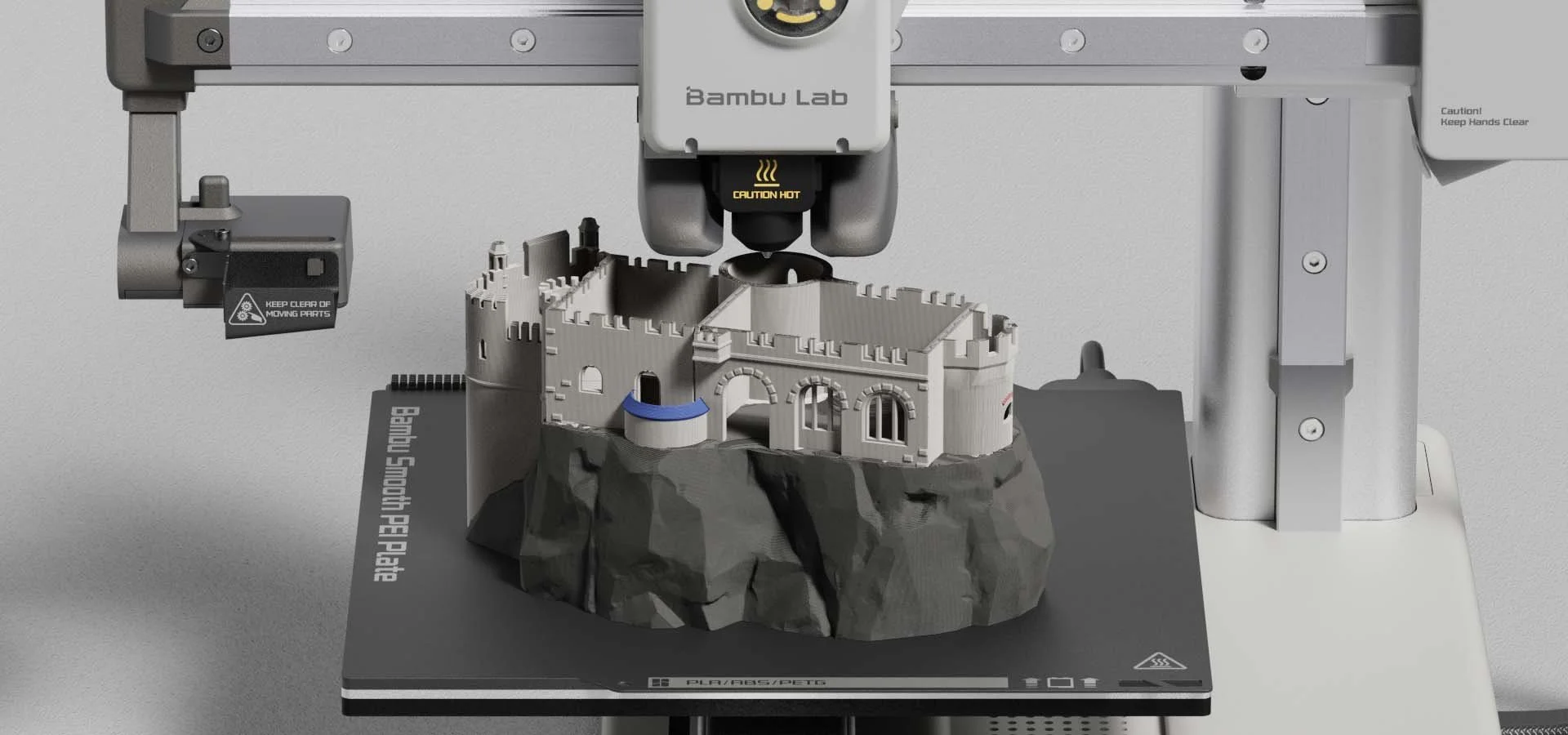 Bambu Lab A1 Mini 3D Printing a multi color castle