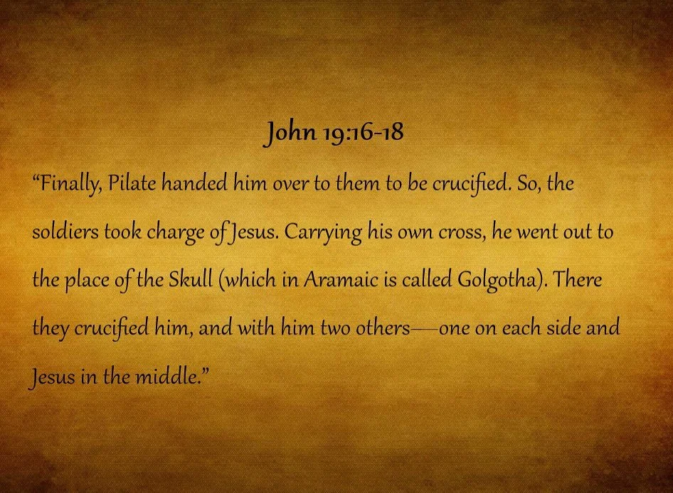 Jesus was wrongfully arrested and here we see that He was sentenced to a sinners death even though He committed no wrong. He did it willingly for you and I knowing this was the only way to save us. Join us next week as we continue to read through the