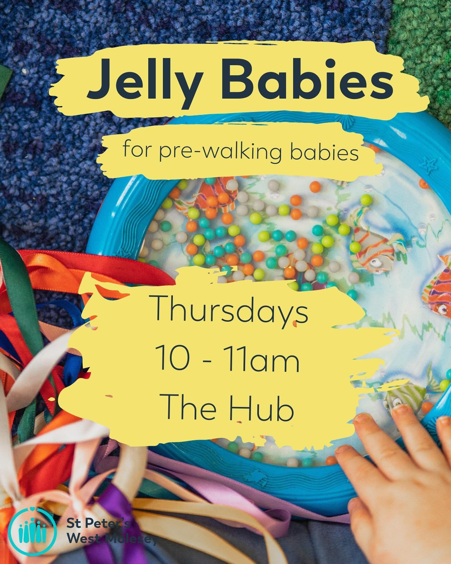 Thursday at St Peter&rsquo;s =

Community Breakfast: 9.30 - 11.15am

Jelly Babies group for pre-walking babies and a carer: 10 - 11am

Both sessions run at the St Peter&rsquo;s Community and Youth Hub, Ray Road, West Molesey