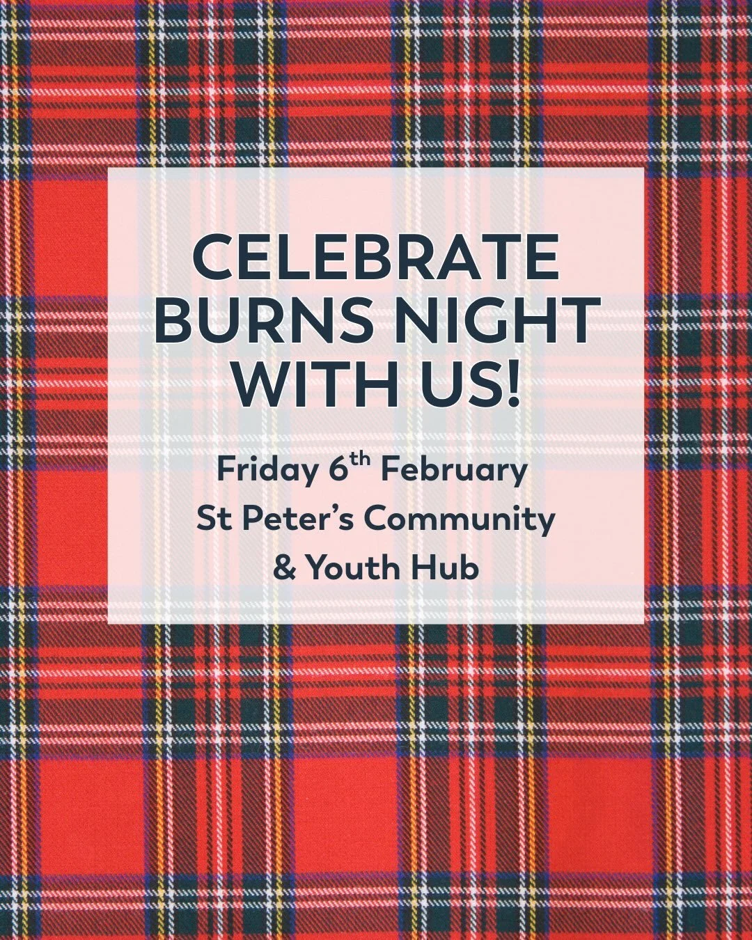 Celebrate Burns Night with us and raise money for Molesey Churches Night Shelter, East Elmbridge Foodbank and Bespoke Youth Project.

Tickets cost &pound;17.50 for adults and &pound;5 for children and include:

🏴󠁧󠁢󠁳󠁣󠁴󠁿Traditional two-course Sc