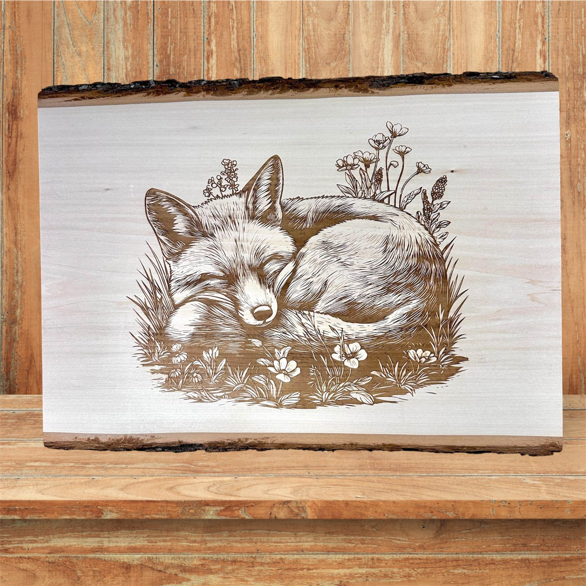 Fox in Flower Bed