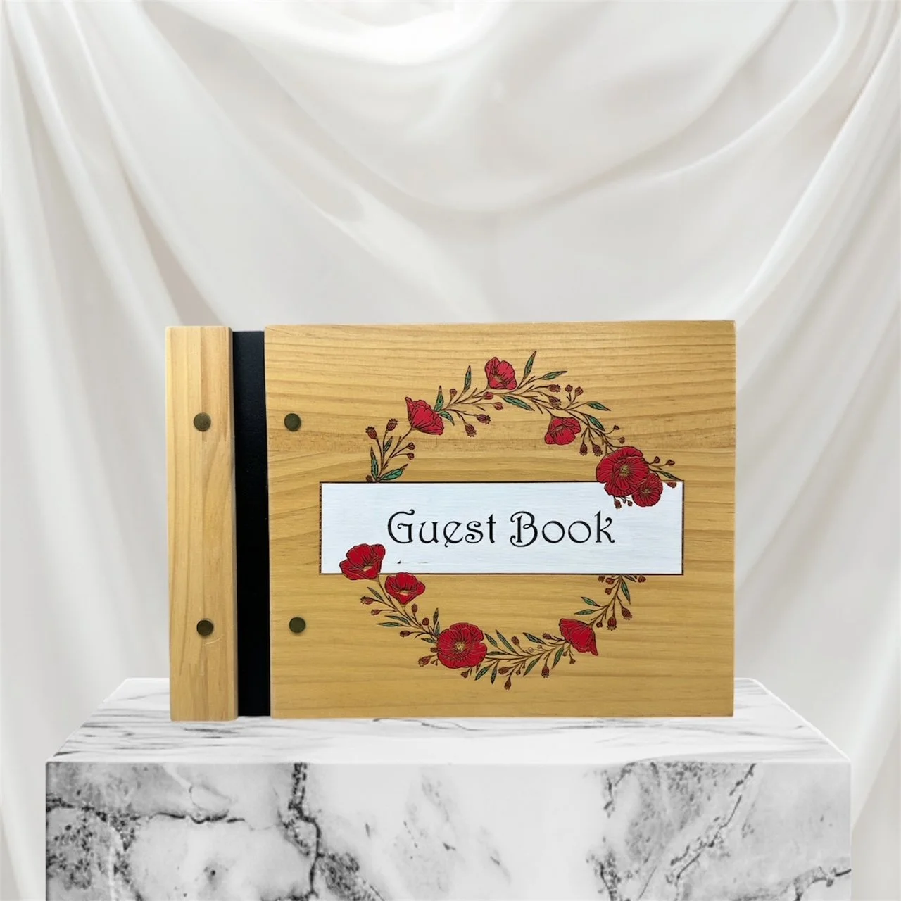Guest Book with Poppy Flowers
