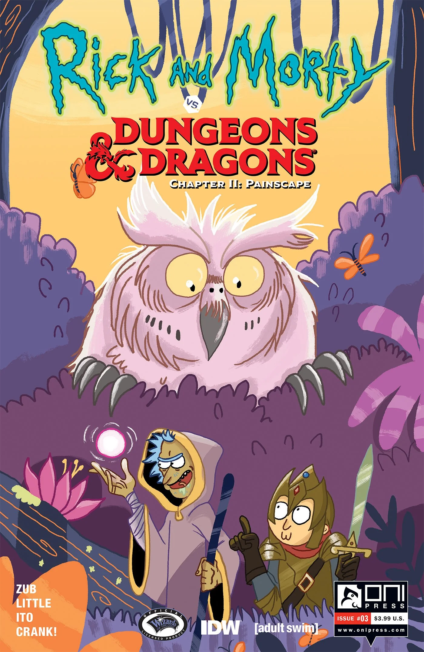 Rick and Morty vs. Dungeons and Dragons: Painscape #3 variant cover for Oni Press and IDW