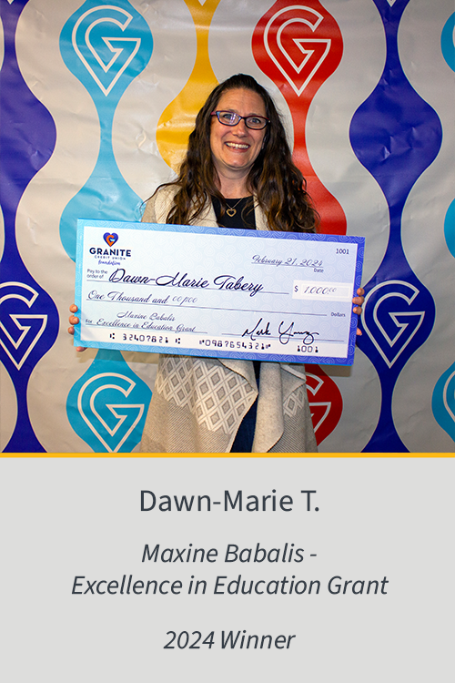 Excellence in Education Grant 2024 Winner Dawn-Marie T.