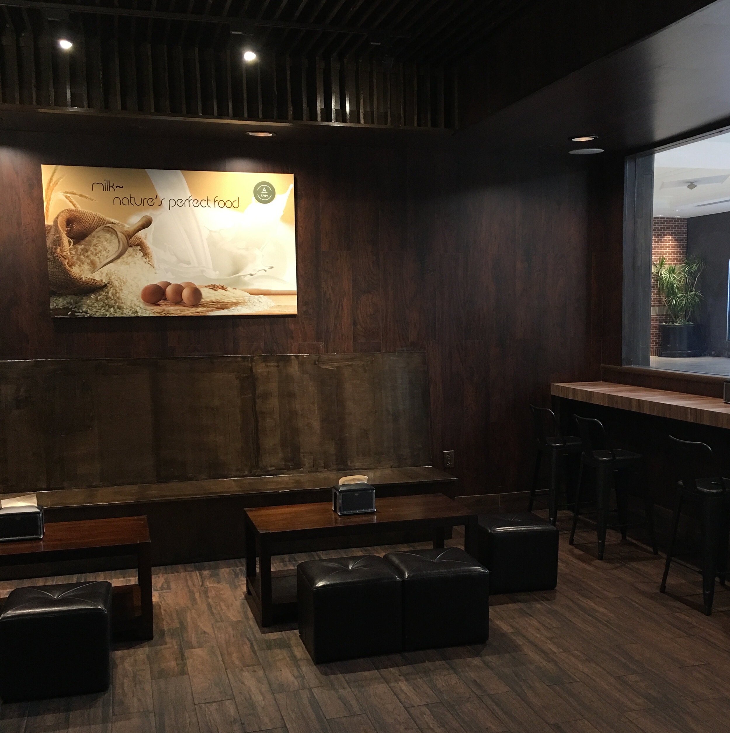 Interior seating of A-Crepe's Pennsylvania location