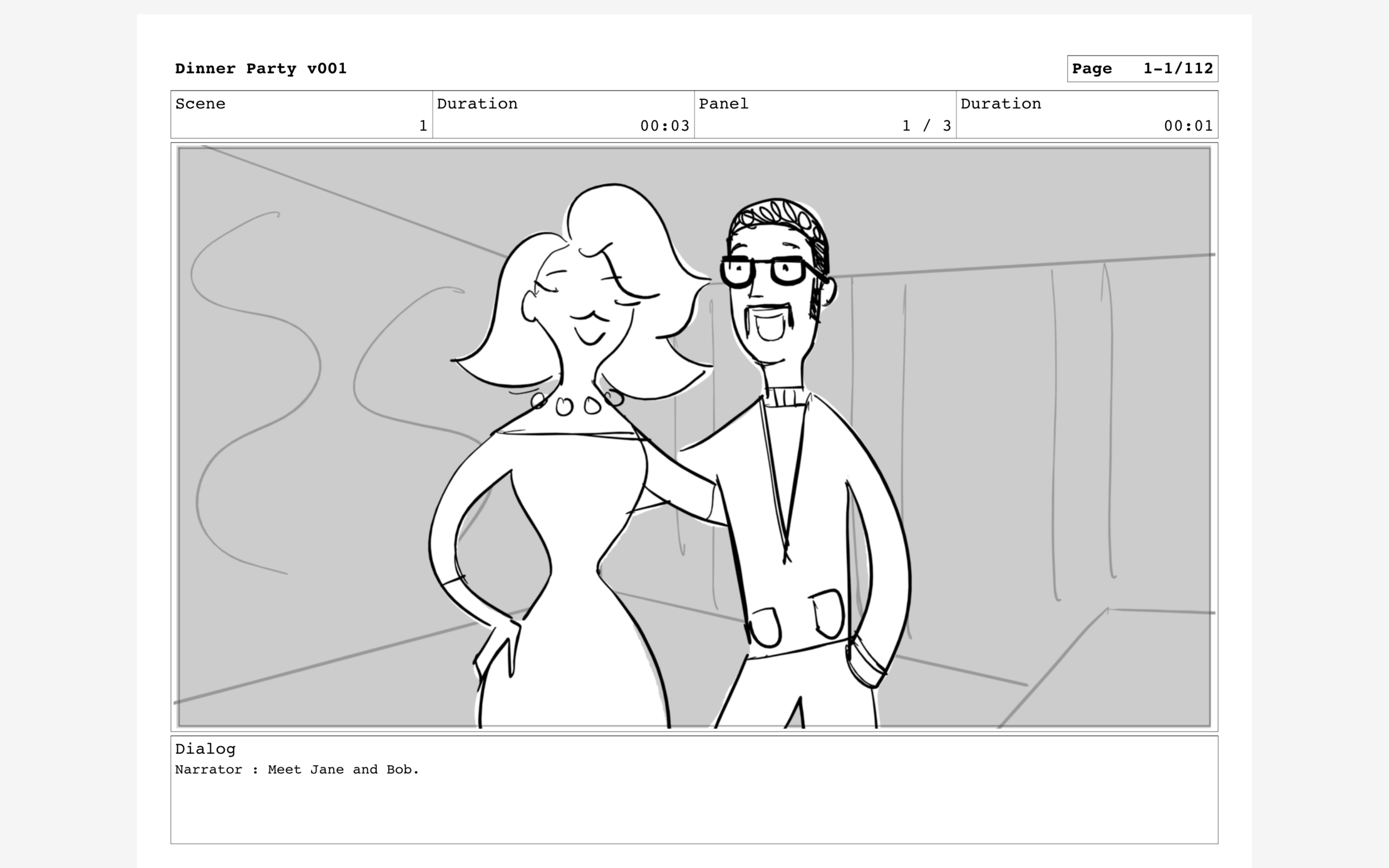 Sample storyboard panel