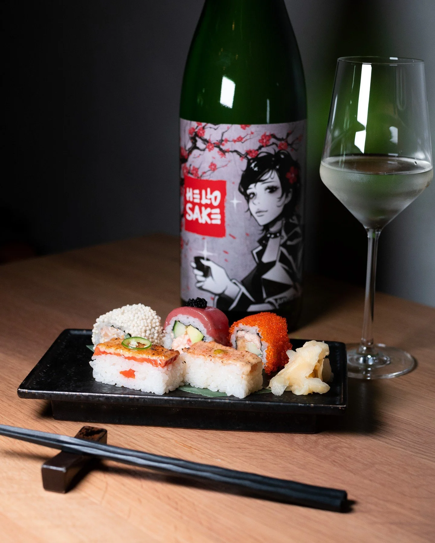 The dine-out menu starts with a selection of sushi which include our signature Salmon Oshi and Ebi Oshi. The classics: the vibrant Pacific Roll and the addictive crunch of our Hokkaido Scallop Roll and the indulgence of our decadent Bluefin &amp; Tru