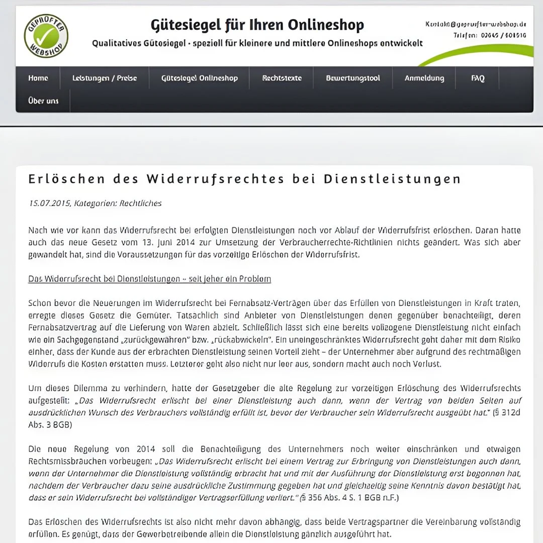 Fundierte Aufbereitung eines Nischenthemas im Web-Recht