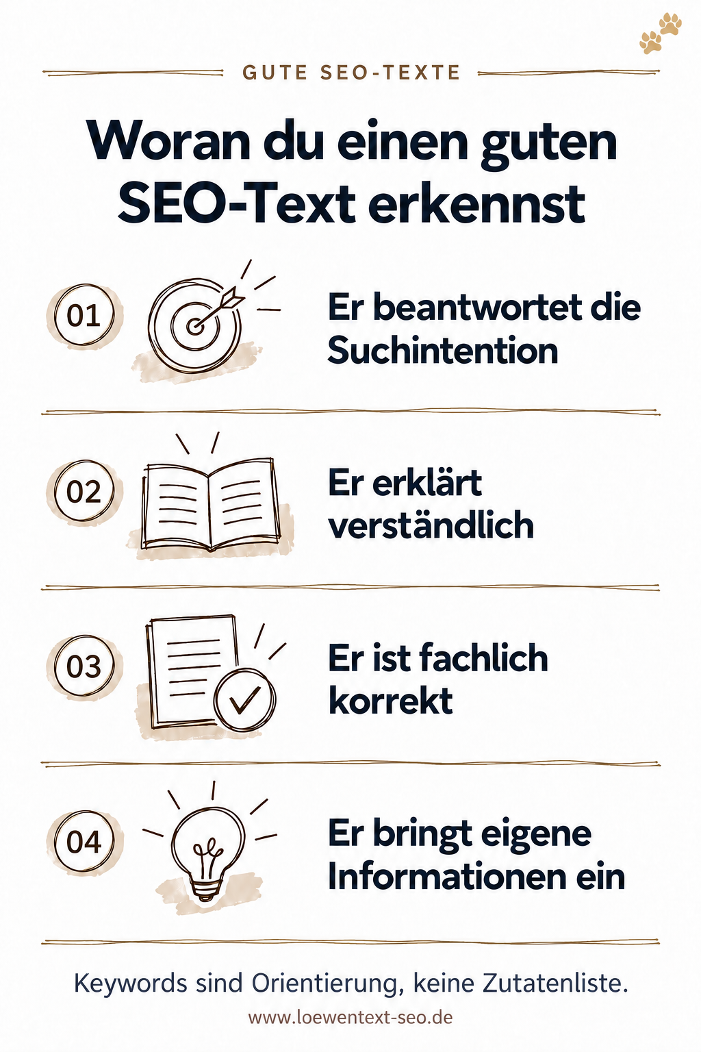 Infografik: woran du einen guten SEO-Text erkennst