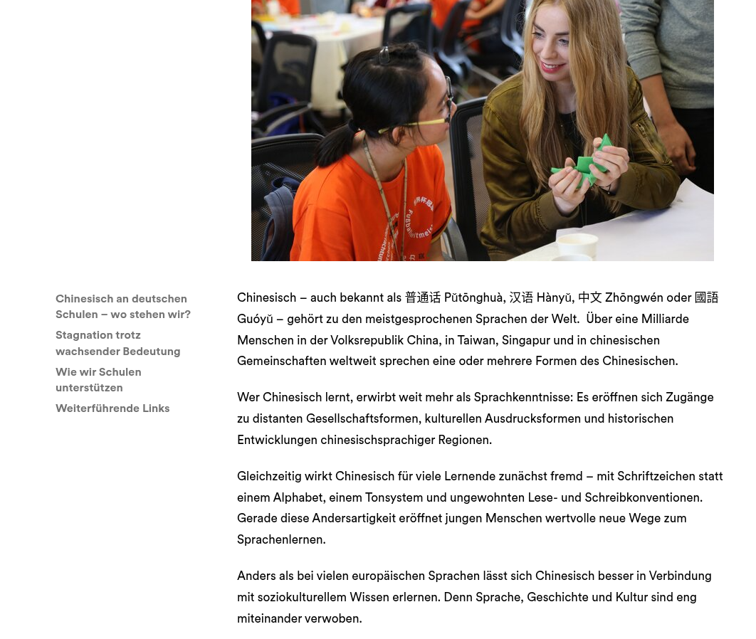 Neuer Content für die Website des Bildungsnetzwerks China