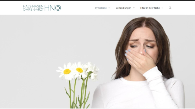 Screenshot HNO-Portal: Wir ordnen medizinische Inhalte so, dass Patienten Fachartikel bei Google schneller finden.