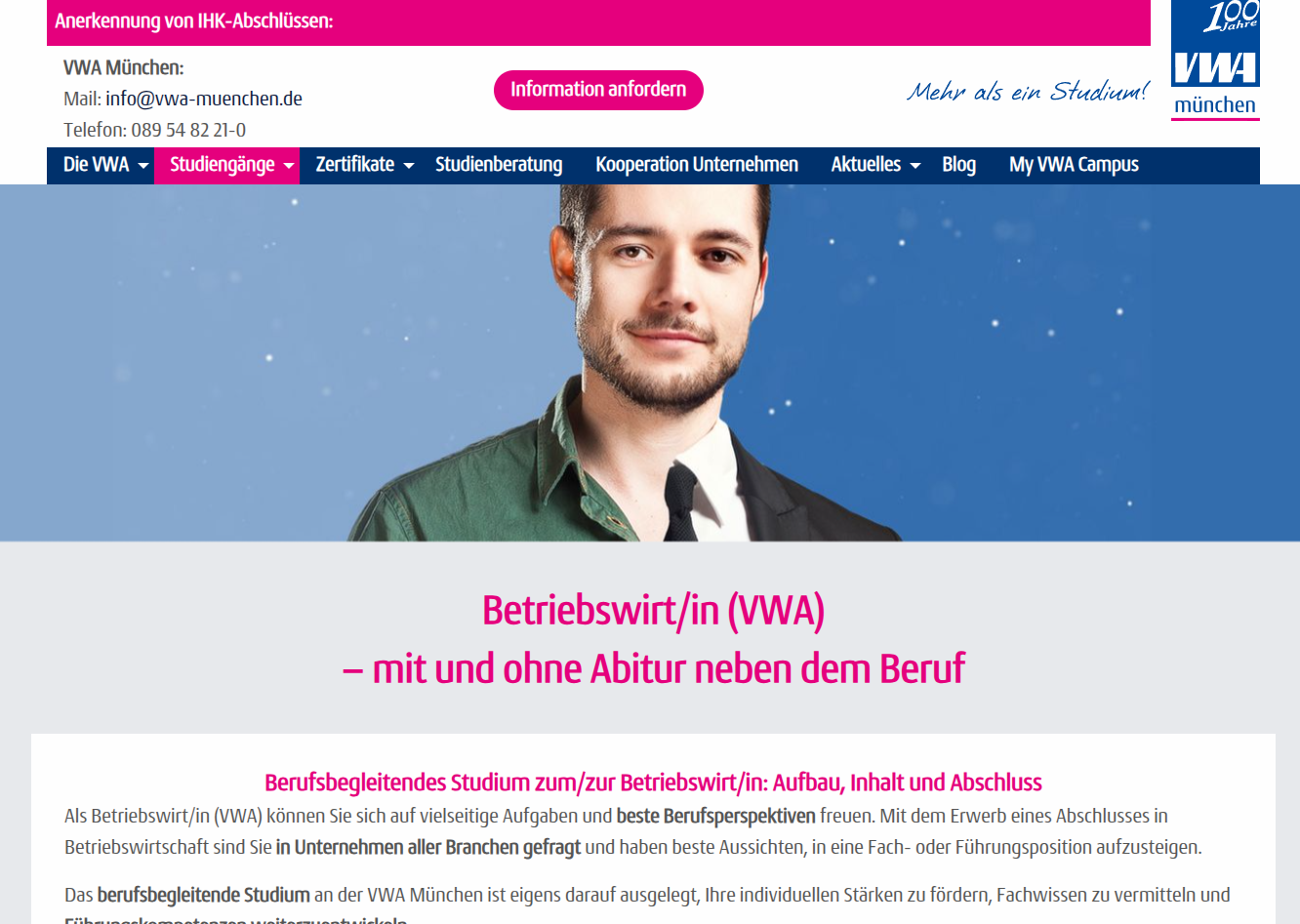Text für den Studiengang Betriebswirt der VWA München