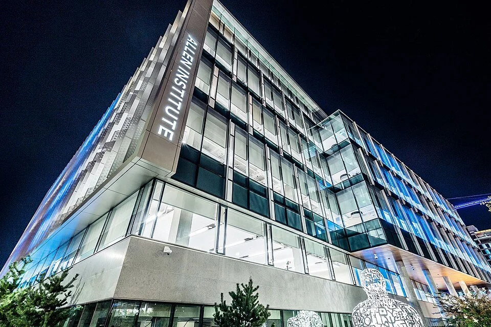 Allen Institute Seattle Headquarters at night