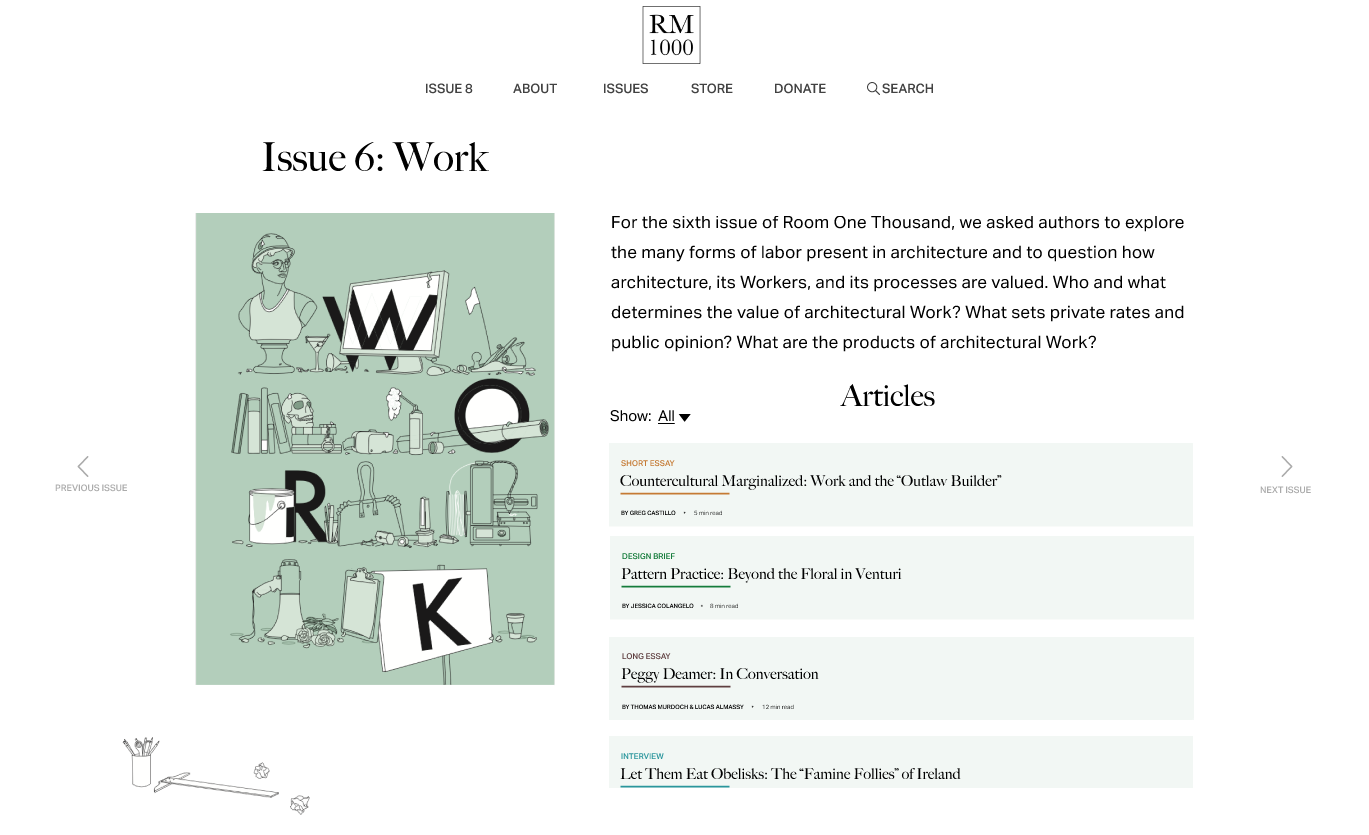 The new “issue 6” page