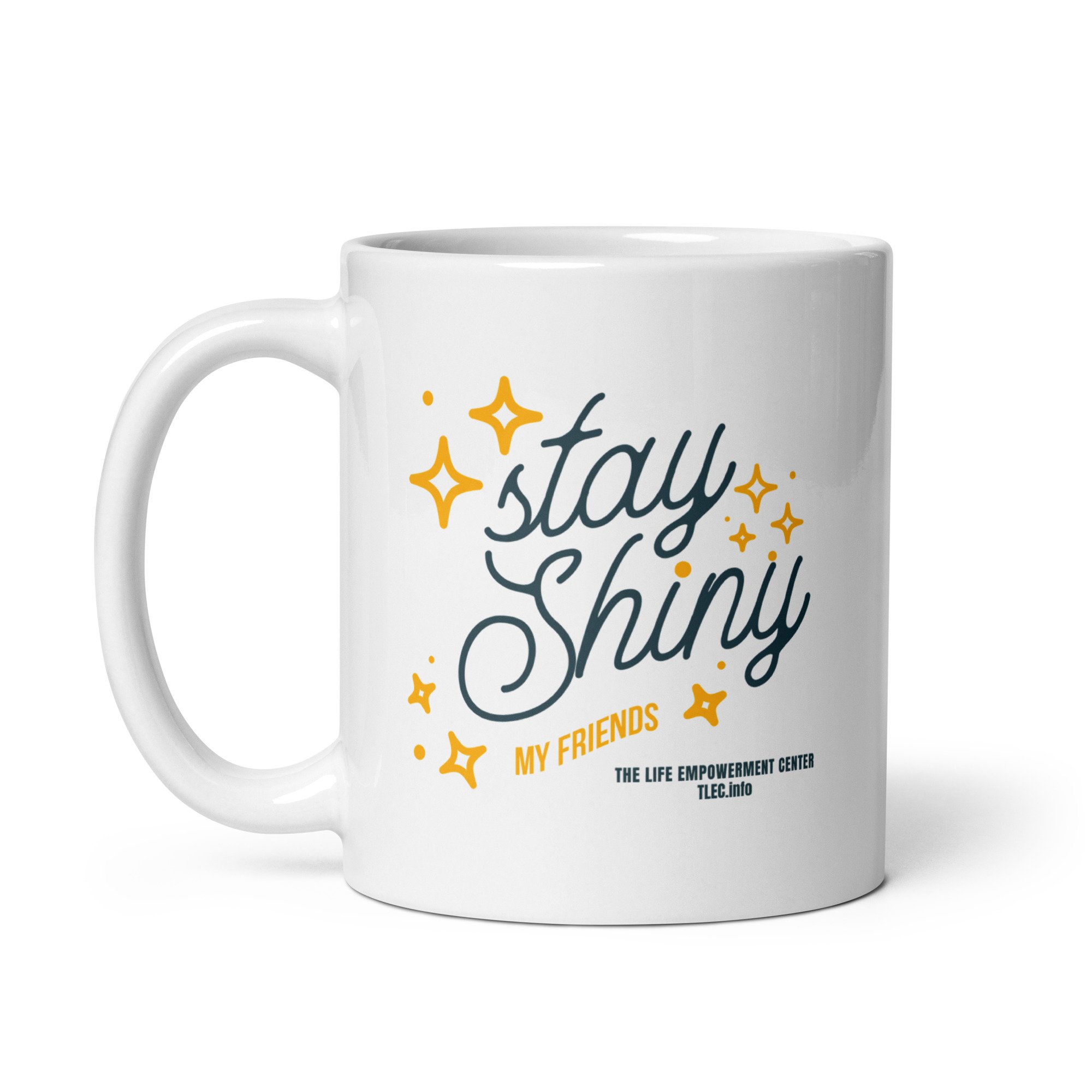 White glossy mug
