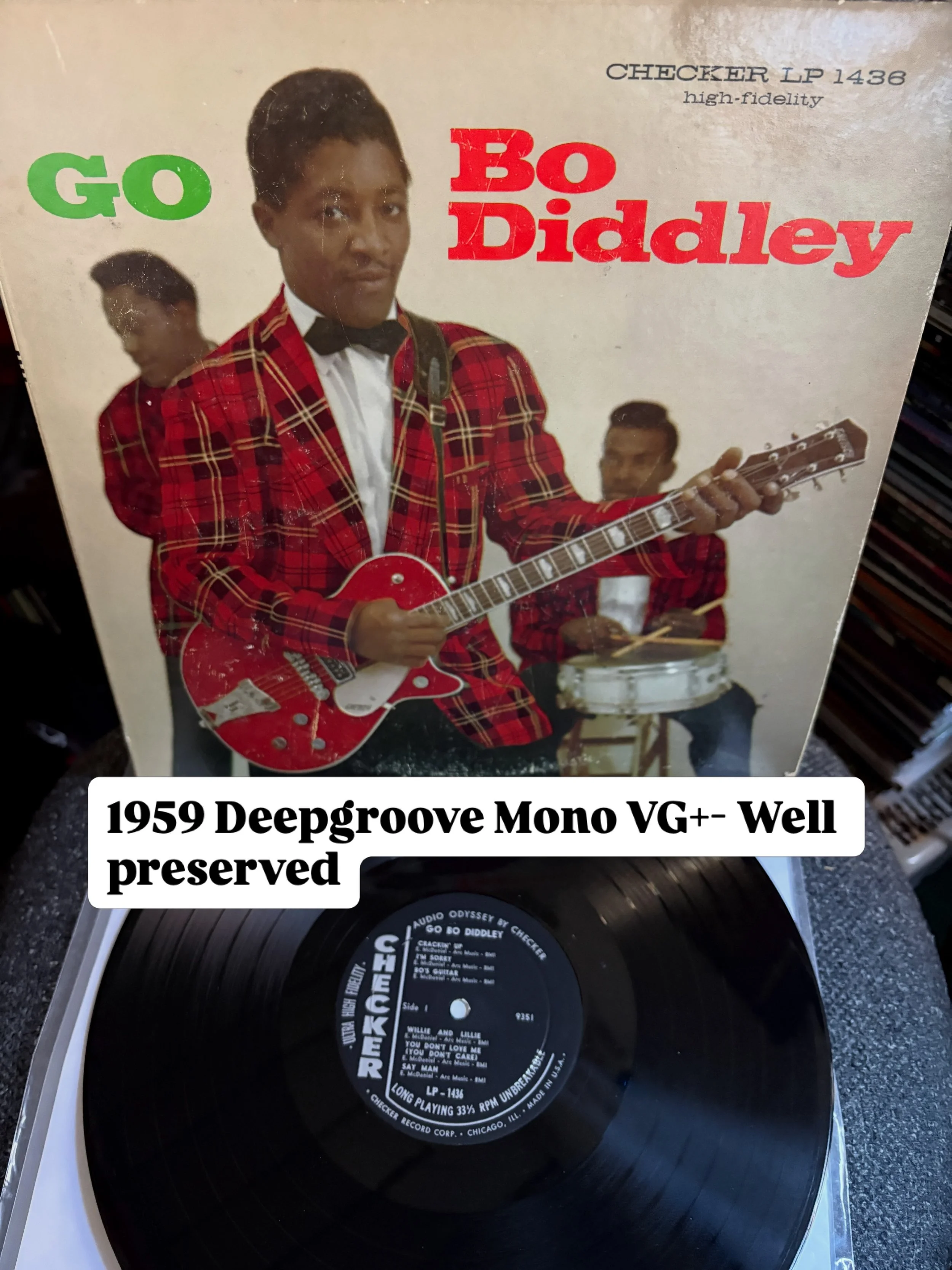 Bo Diddley Go Bo Diddley- 1959 Deepgroove Mono VG+- Well preserved PM with interest . Shipping Available #bodiddley #rhythmandblues #rocknroll #vinyl