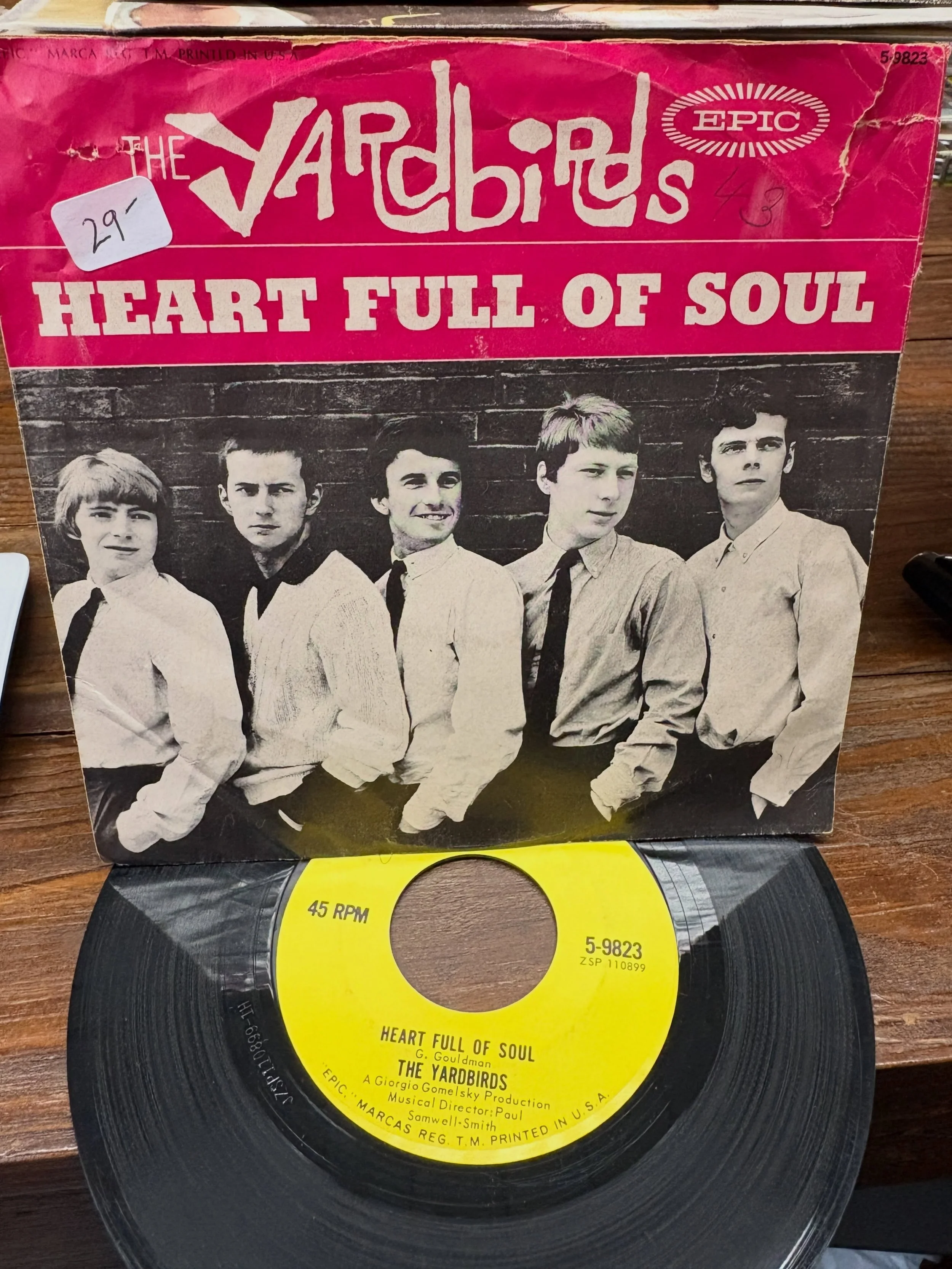 Yardbirds - Heart Full of Soul / Steeled Blues . Epic 1965 VG+ with Sleeve #yardbirds #bluesrock #epicrecords #vinyl