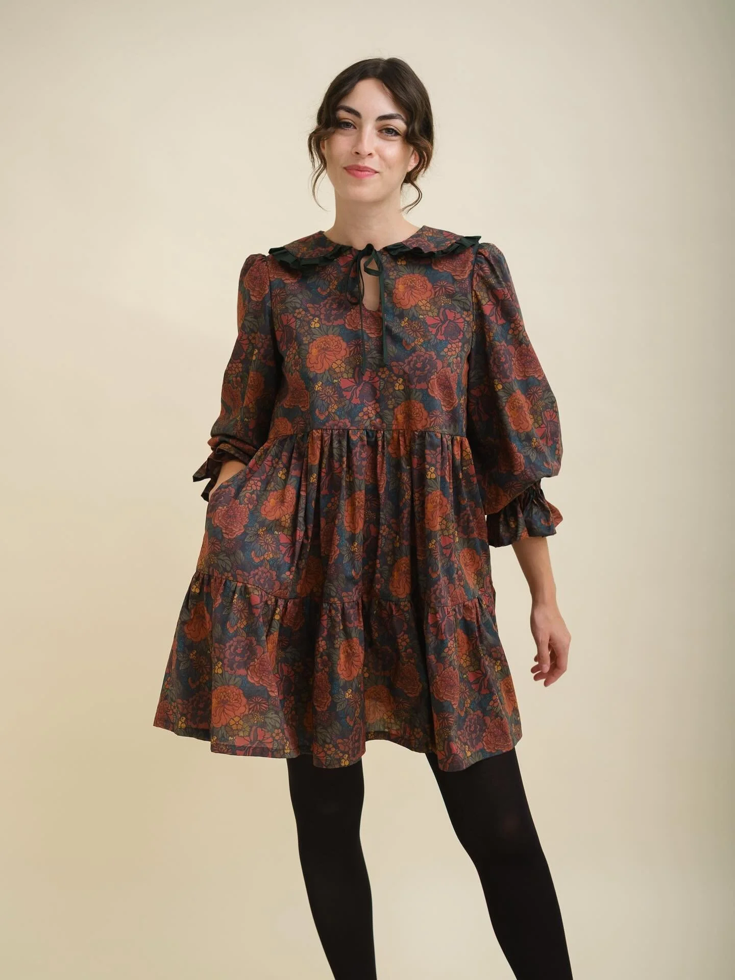 Are you team Betsy or team Johanna?
I’m struggling to pick a favourite out of these two new dresses, I love them both!
Betsy is a relaxed fitting smock design with lots of beautiful details - big collar with contrast green ruffles, full length