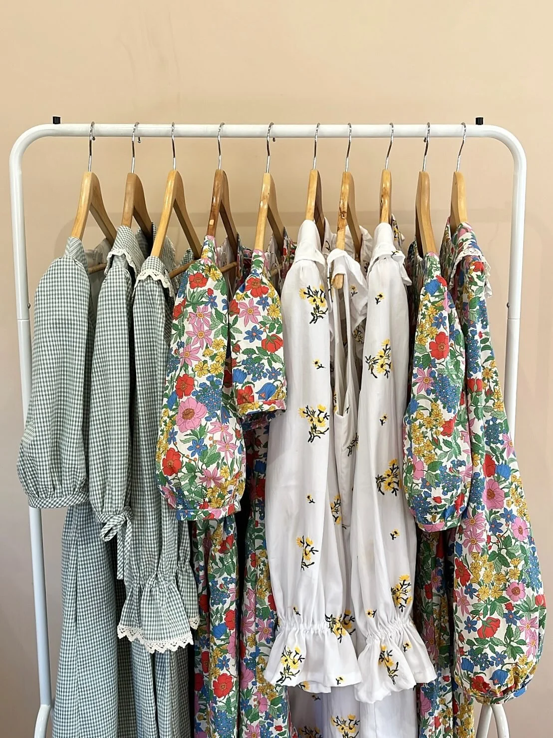 Hope you all had a lovely Easter weekend!
I&rsquo;m back in the studio today packing up the very first batch of Spring dresses ready to head off to their new homes. 
Thank you so much if you&rsquo;ve placed an order for one of the new pieces &mdash; 