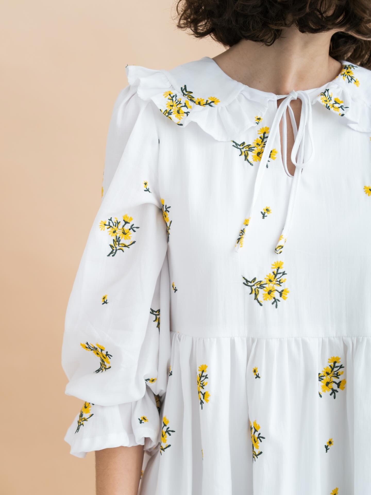So happy you&rsquo;re all loving this new embroidered fabric, it&rsquo;s such a great material with the most beautiful stitched flowers.
It&rsquo;s 100% cotton, has a wonderful feel and drape to it, it is slightly sheer but don&rsquo;t worry both the
