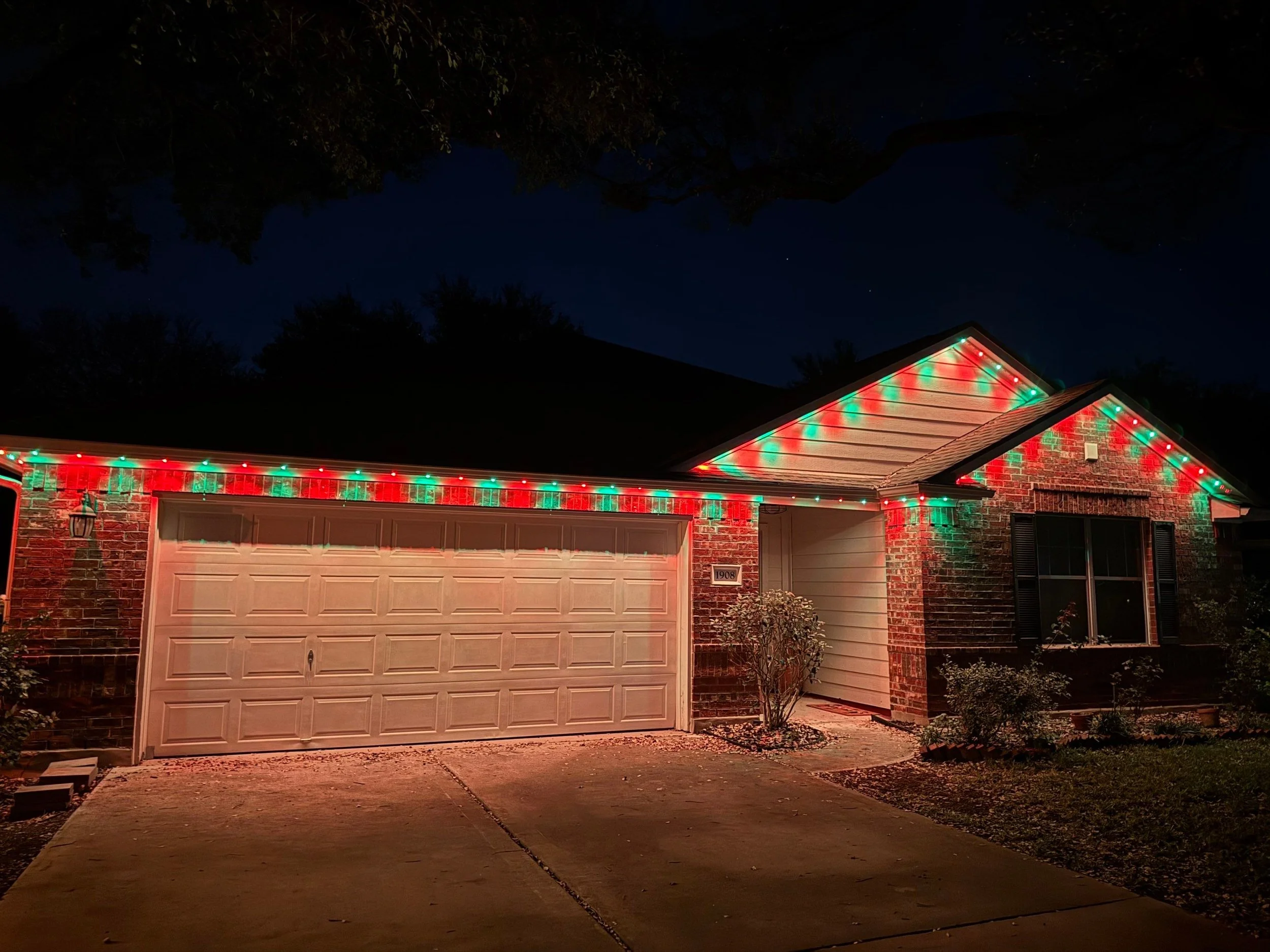 Christmas LED Permanent Light Install from Oakwood Roofing & Construction