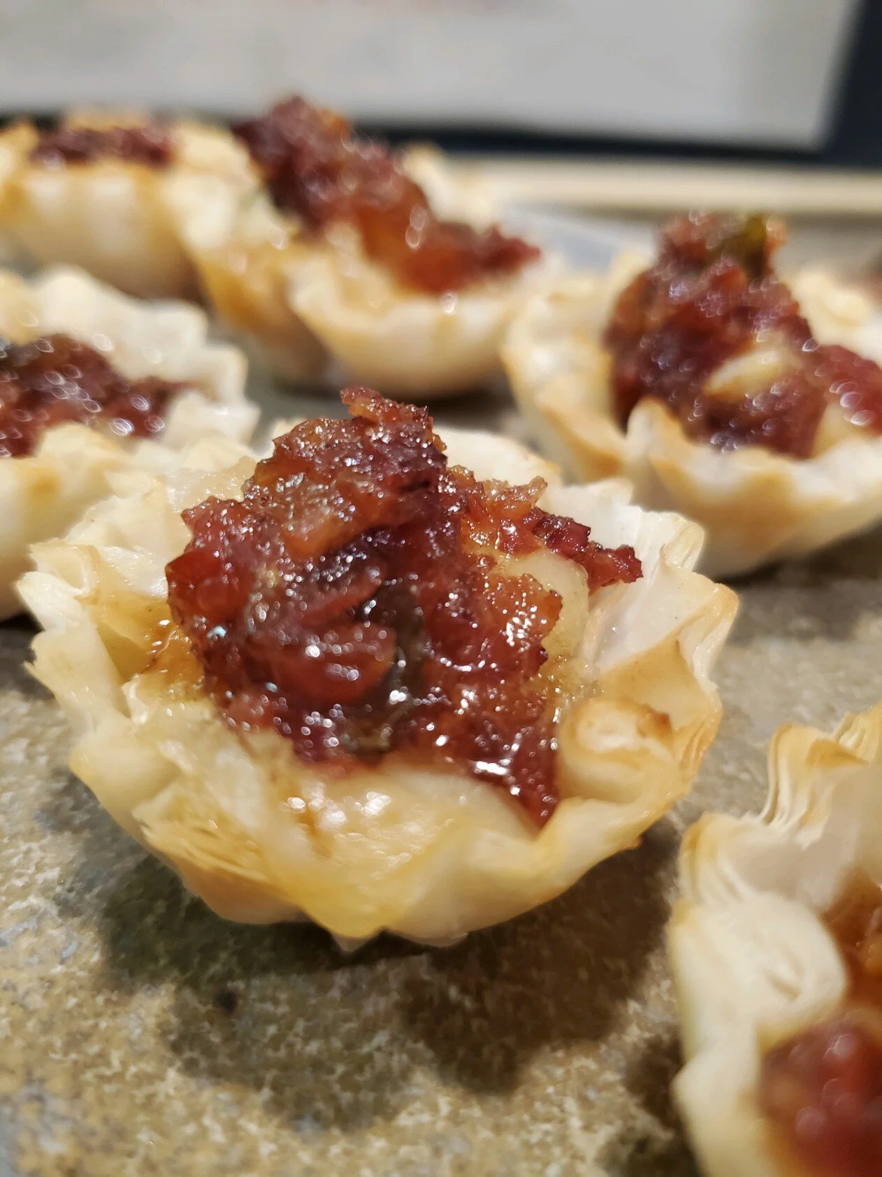 Bacon Jam & Brie Phyllo Cups — Cross Creek Sandwich Shop