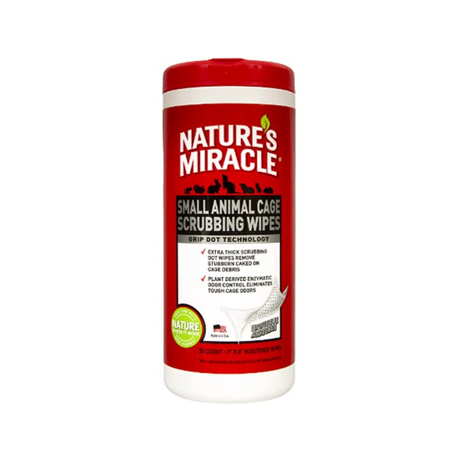 Nature's Miracle Hedgehog Cage Scrubbing Wipes - www