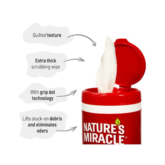 Nature's Miracle Hedgehog Cage Scrubbing Wipes - www