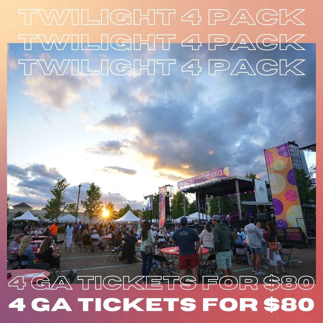 ❕LIMITED TIME 4-PACK OFFER❕
Grab your crew and meet us dancing under the stars to @b.h.t.m, @southernavenuemusic and @southofedenband this Saturday! Check out the Twilight 4 Pack ticket option (4 general admission tickets for $80) and save yourself s