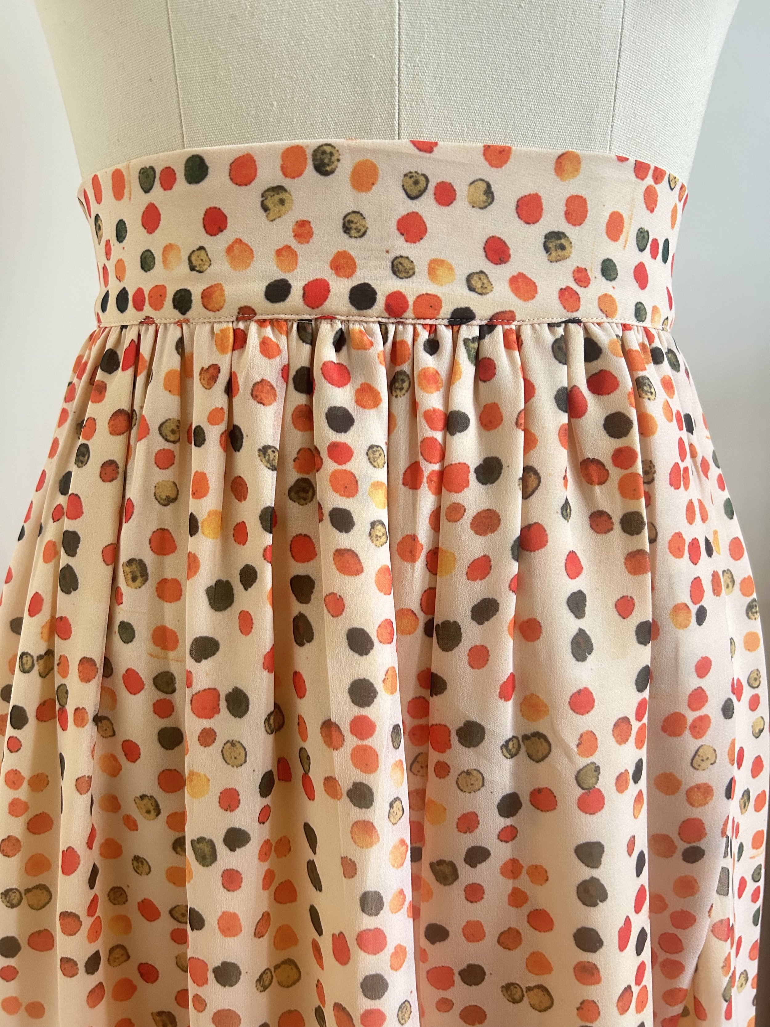 adrina fanore maxi skirt with side slit - closeup