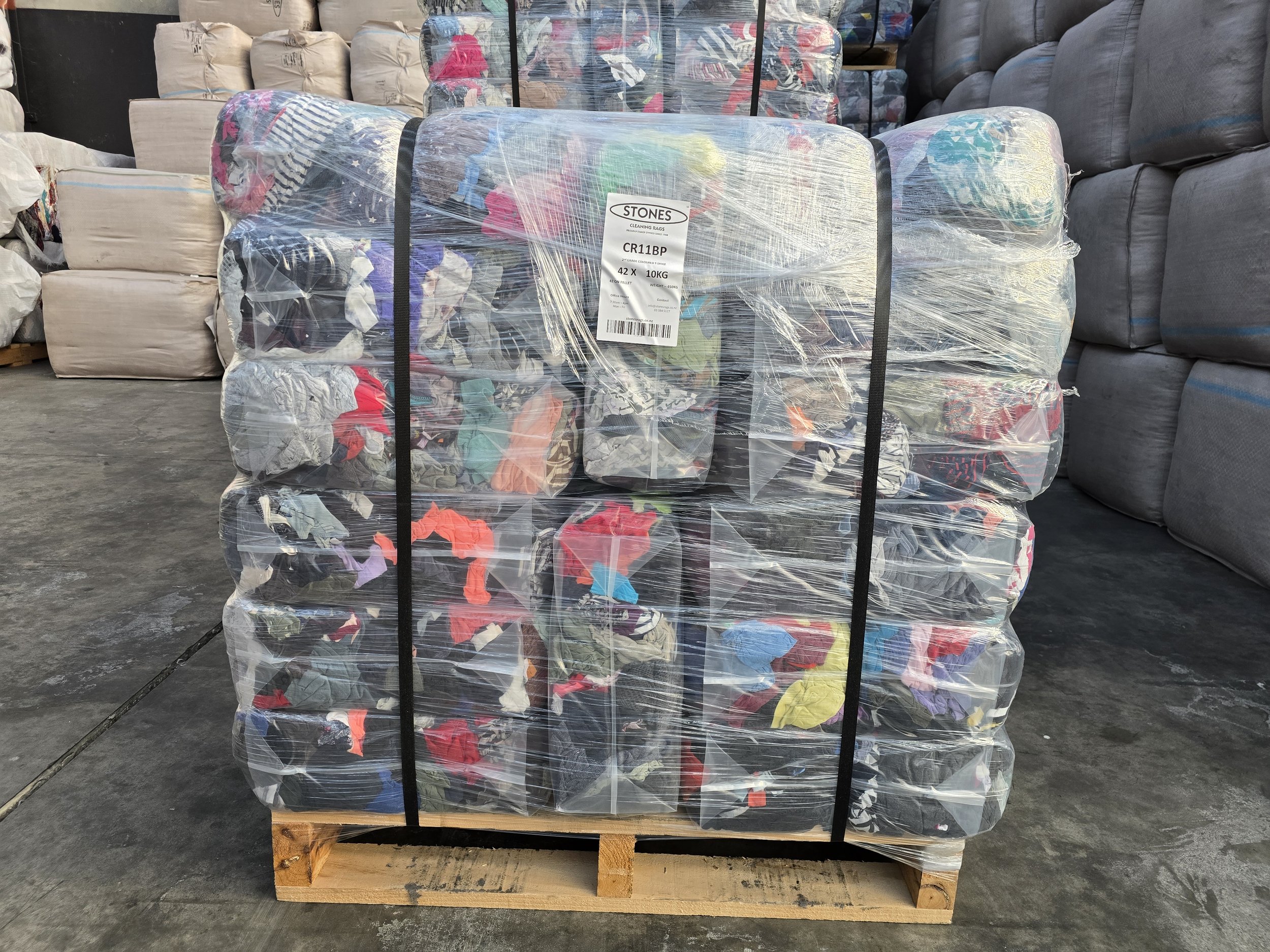 Cotton T-Shirt 2nd Rags 10kg- Pallet of 42 Bags