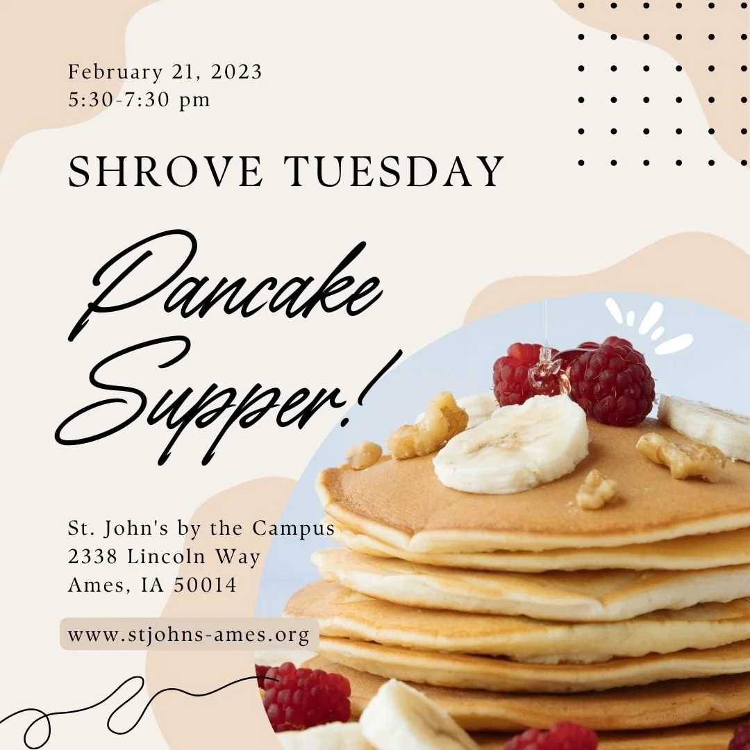 Shrove Tuesday Pancake Supper 5:30-7:30 pm