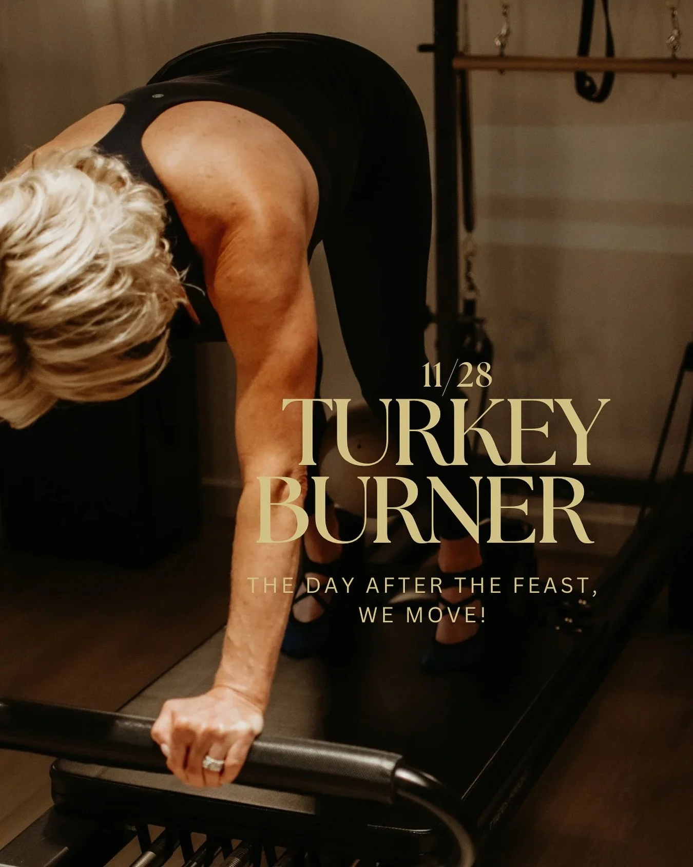 The day after the feast, we move. 🦃💪
Join us for our Turkey Burner &mdash; a 50-minute all-levels circuit to fire up your body, reset your energy, and keep the gratitude (and endorphins) flowing.

After class, enjoy a complimentary Energy Boost Sho