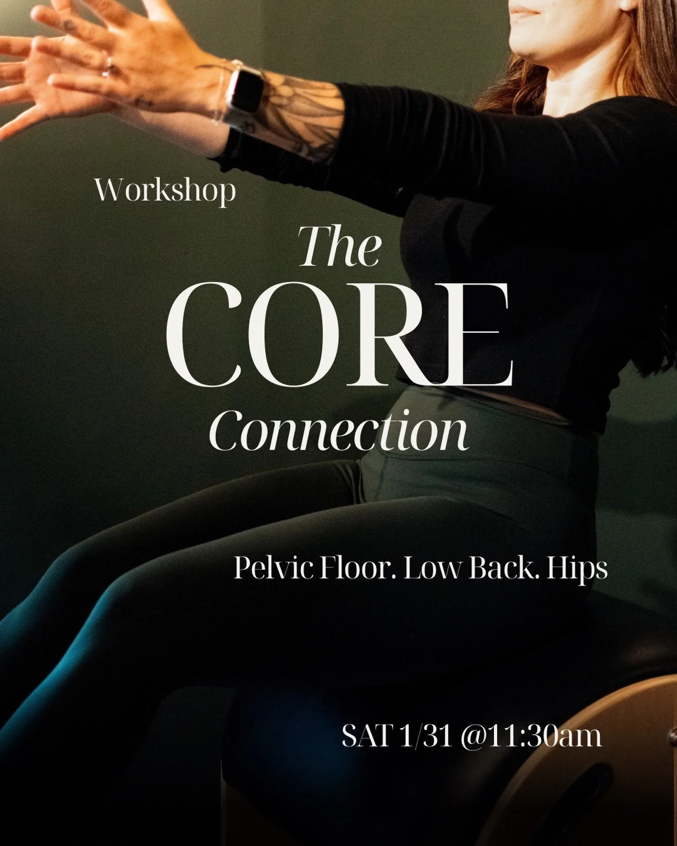✨The Core Connection workshop✨Join us for a free 90-minute workshop, we&rsquo;ll take a deep (but approachable) dive into pelvic floor health, hip mobility, and low back function&mdash;exploring common issues like leakage, pelvic pain, pinchy hips, t