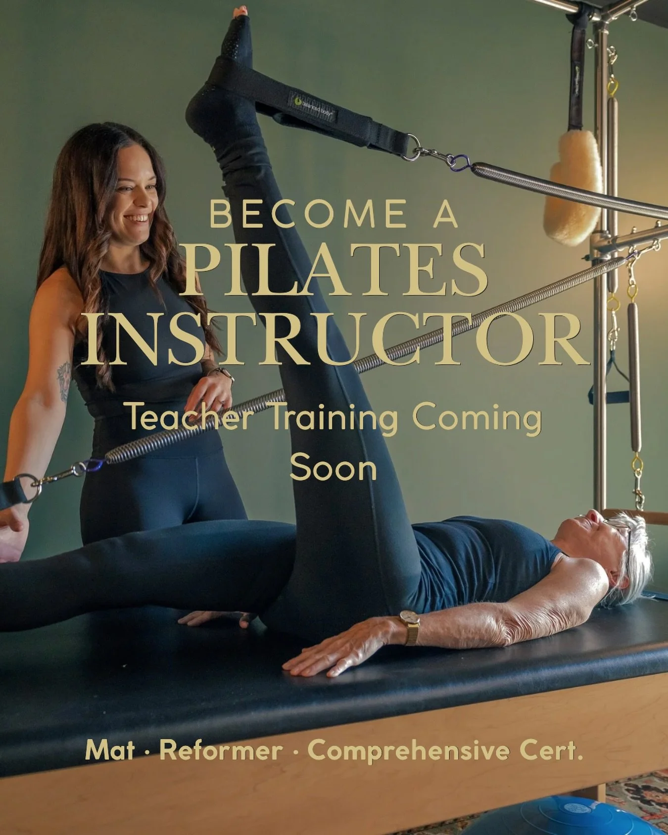 ✨ BIG NEWS COMING ✨

Have you ever thought about becoming a certified Pilates instructor?

Gold Lion Pilates is currently finalizing plans for a Pilates Teacher Training Program, and we&rsquo;d love to know who might be interested!

Potential certifi