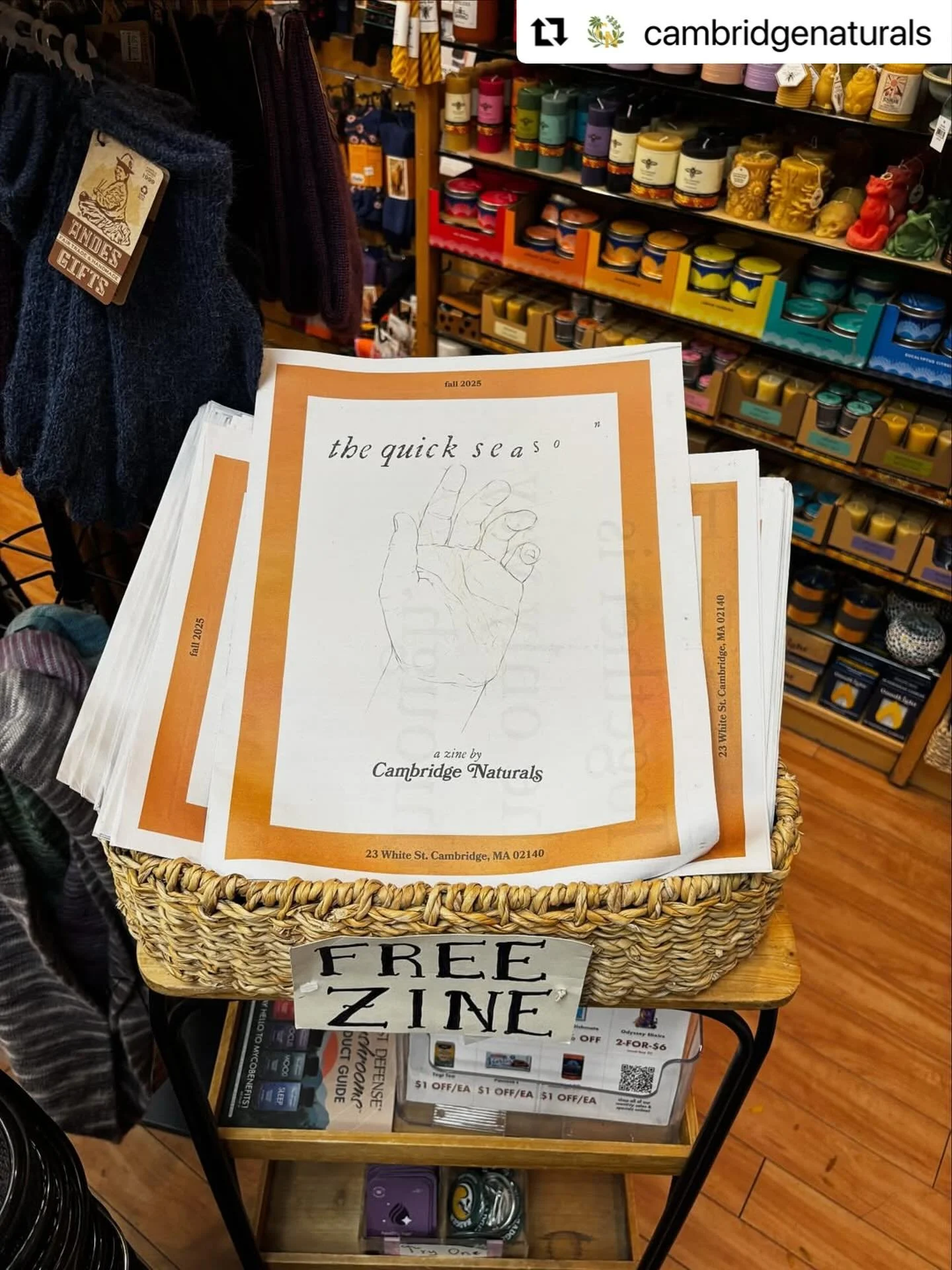 Hot off the presses! 🗞️ Visit @cambridgenaturals today to grab a free copy of their latest zine (only available in print)! We are honored to be a small part of this community creation 🧡 Read on for more details!
 
 &bull; &bull; &bull; #Repost @cam