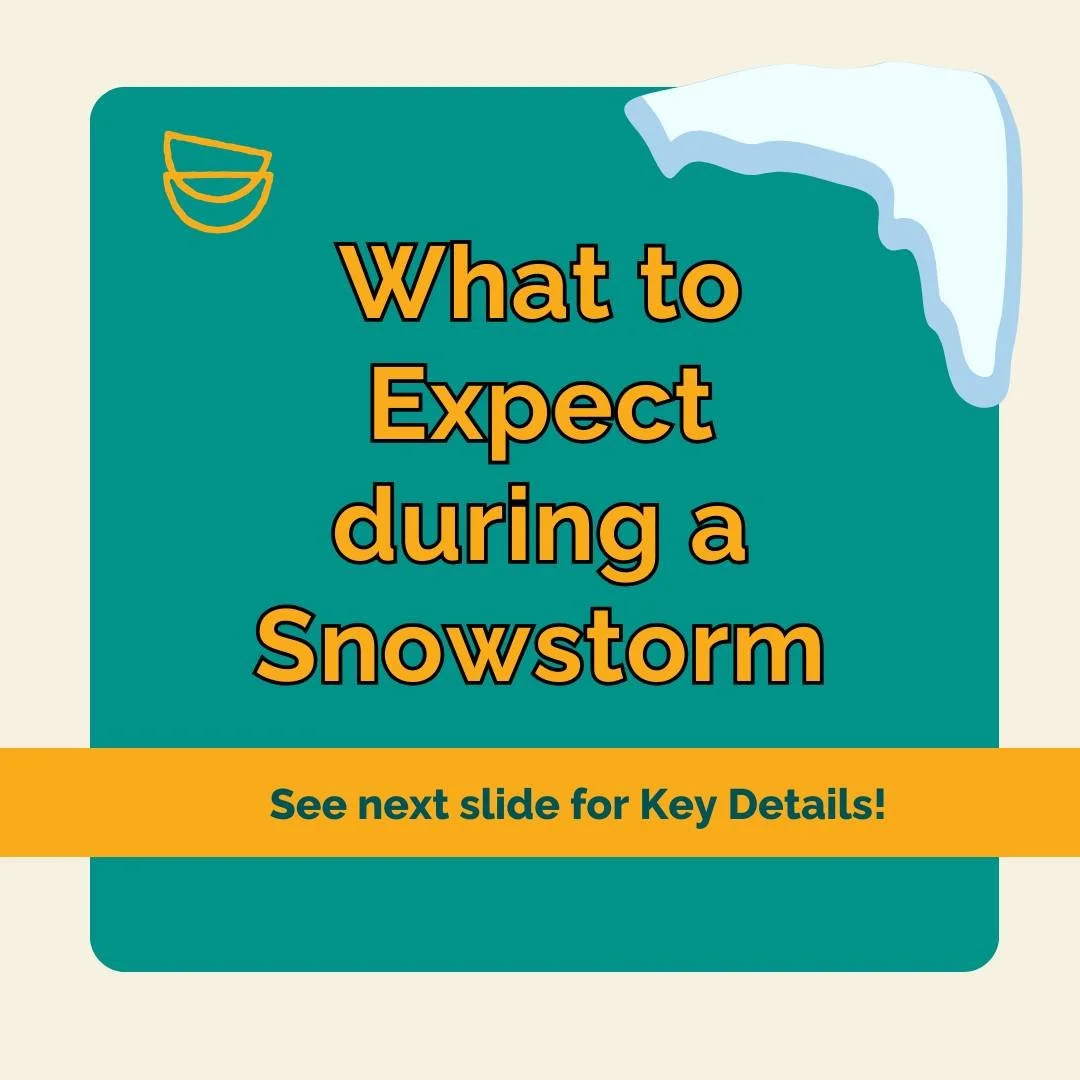 As we prepare for more snow this week, we're sharing our Winter Storm Policy:

During a winter storm, Community Cooks will always coordinate with partner agencies and communicate any meal cancellations or rescheduling directly with Team Leaders. See 