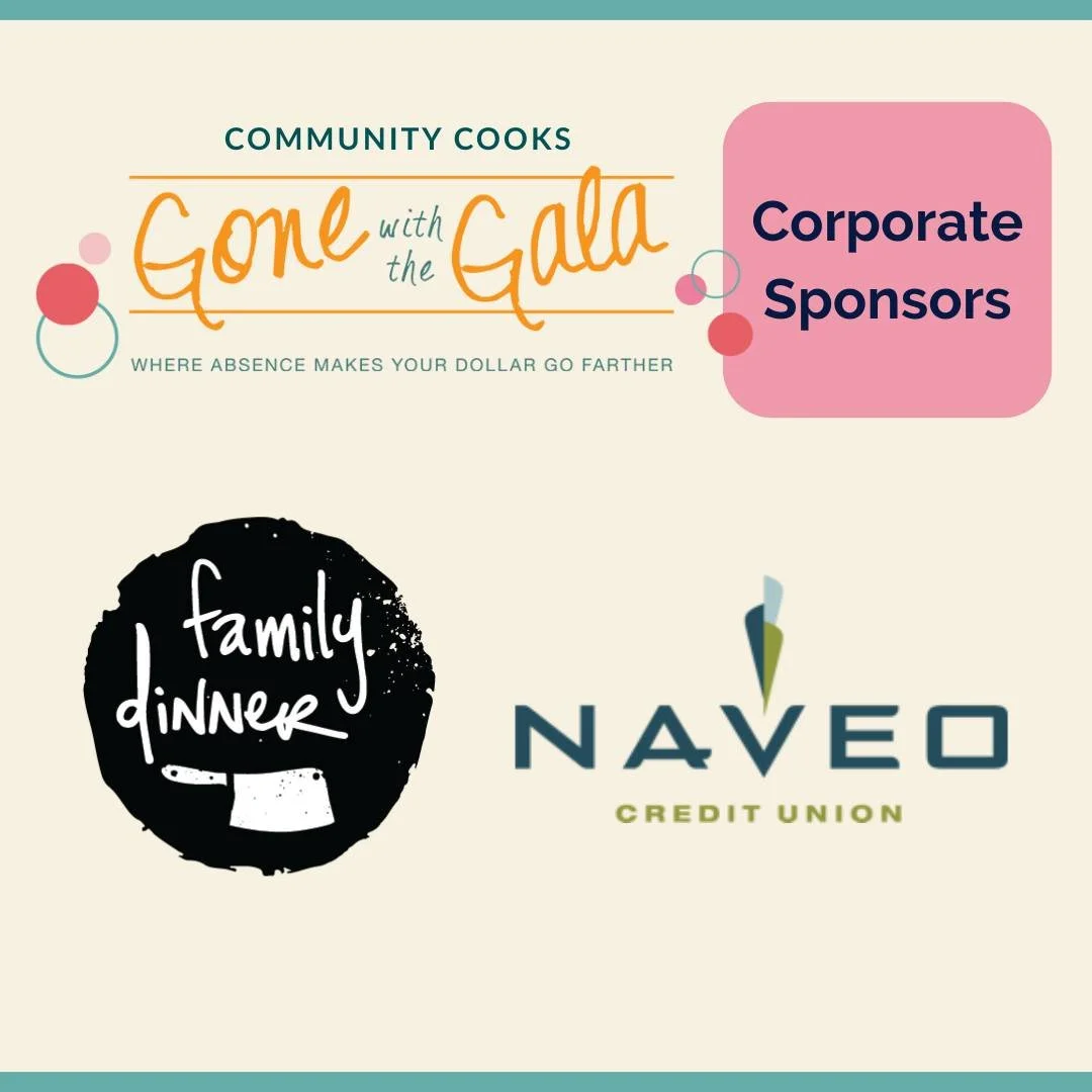 🚀 Thank you to rockstar local businesses Family Dinner and Naveo Credit Union for sponsoring Gone with the Gala 2026 and supporting Community Cooks year round! 

🥬 If you are looking for a way to eat local this summer, look no further than @sharefa