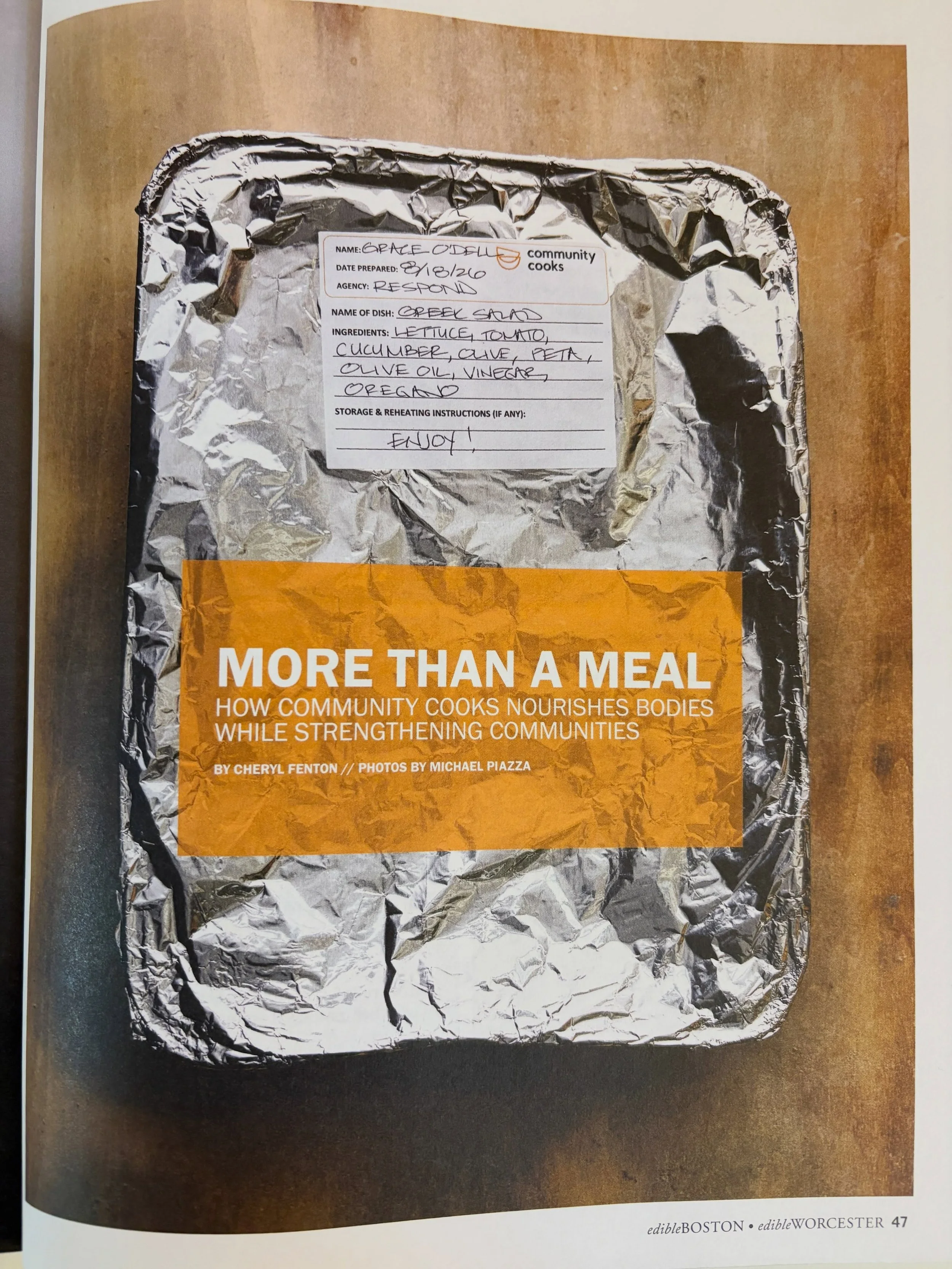 Our model for feeding our community is featured in the Fall 2026 edition of @edibleboston!! If you&rsquo;re new to us and interested in joining our local universe of service, connection and community care, we&rsquo;d love to welcome you!! Follow @com