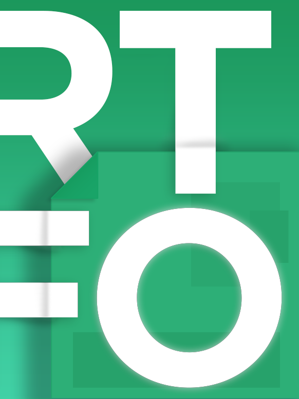 Close-up of a green sign with large white letters spelling 'RETO'.