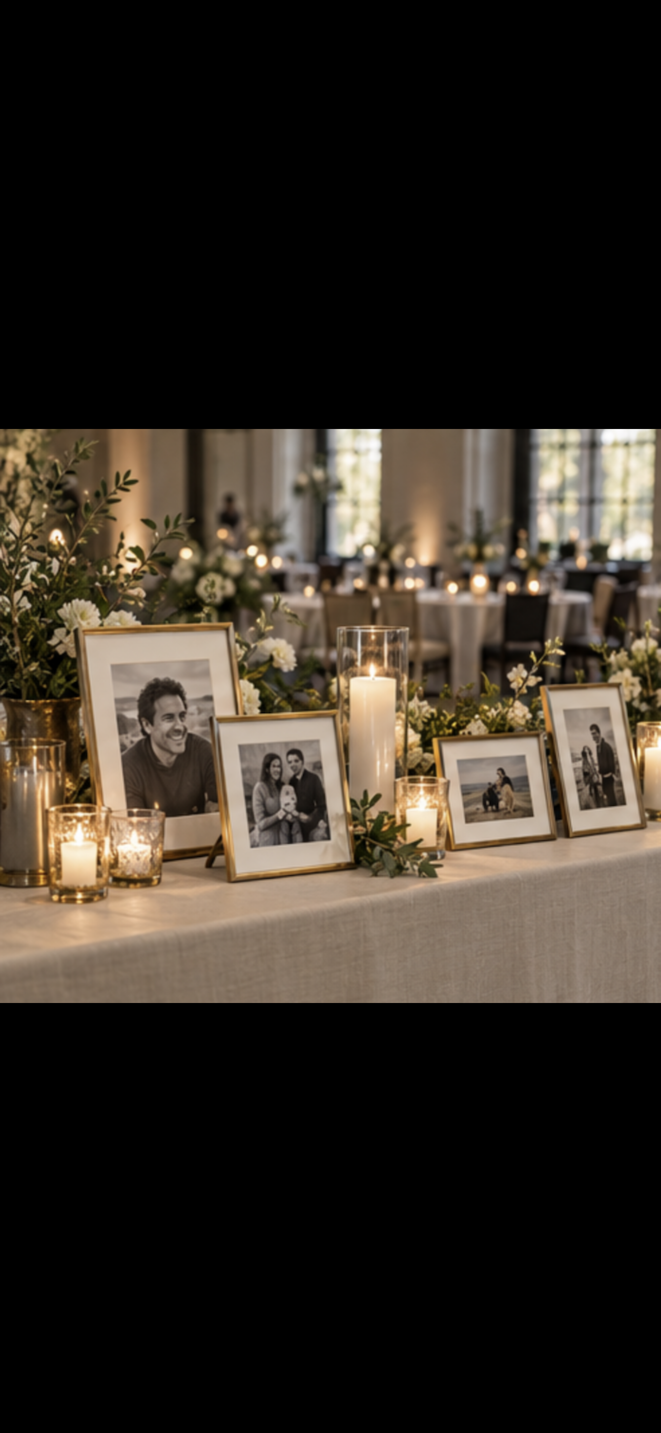 creative photo displays for a memorial, funeral or celebration of life