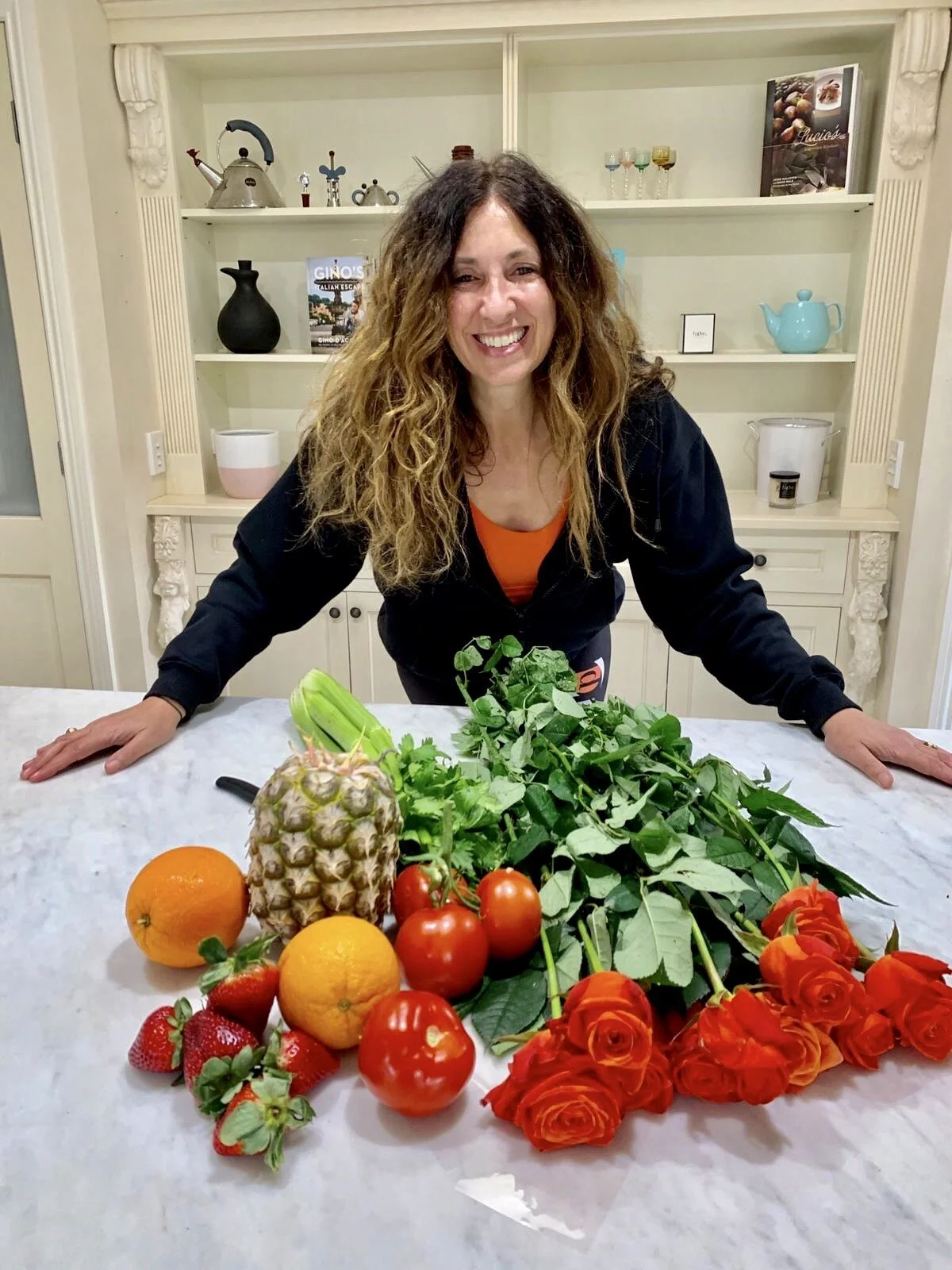 Rita ready to cook up a storm with fresh and healthy ingredients.