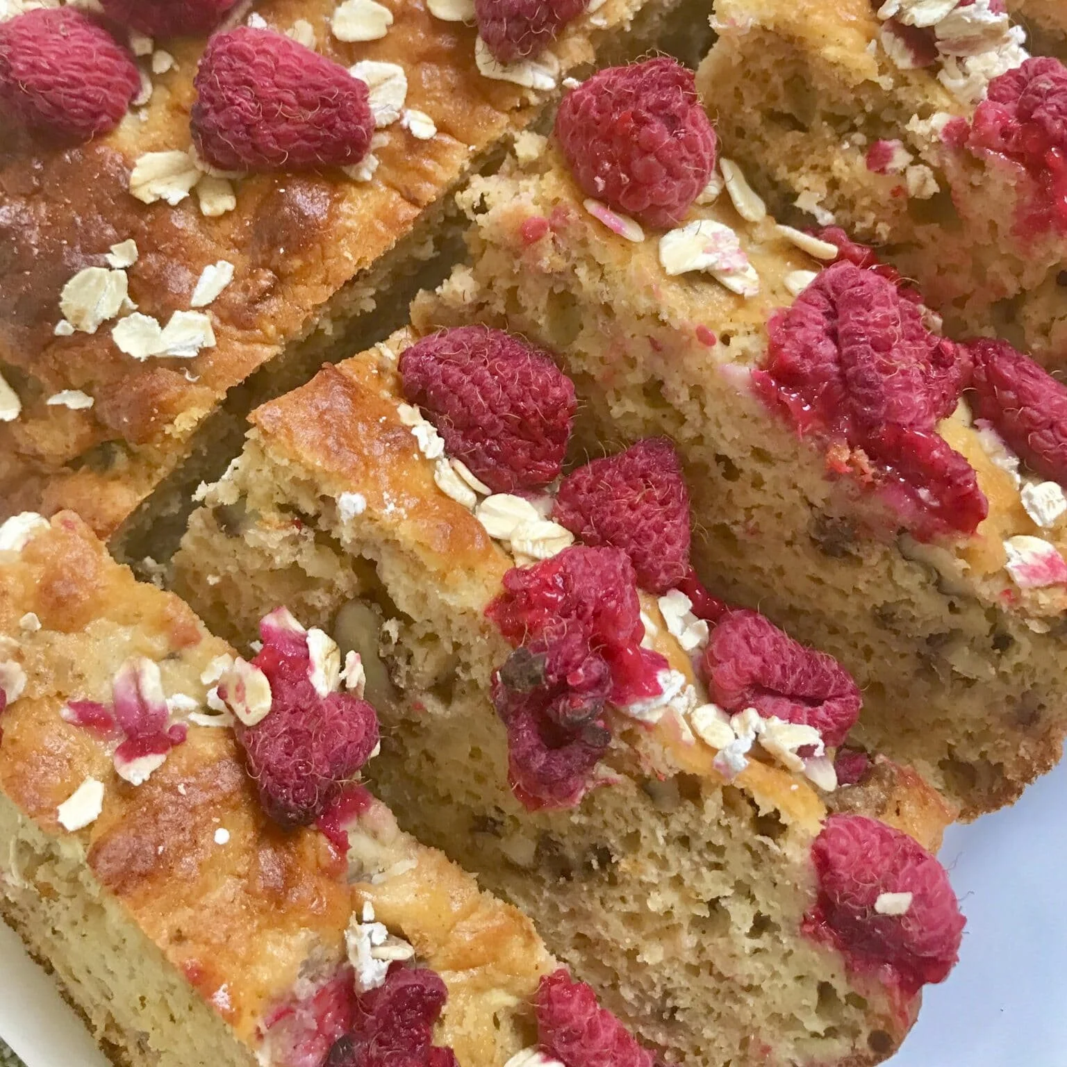 Banana Bread &amp; Raspberry Slice