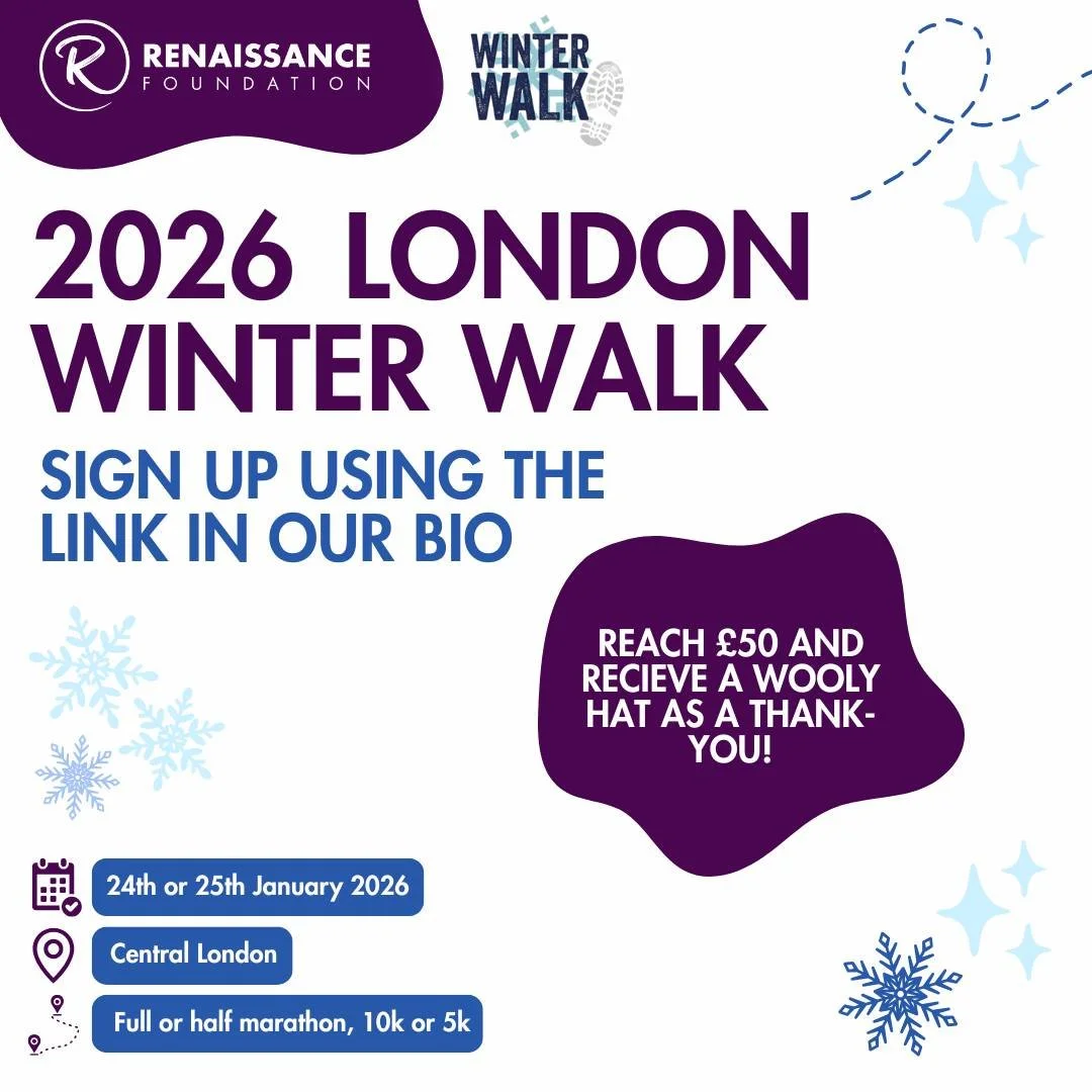 Ready for a Winter Challenge? ❄️ Join us for the London Winter Walk 2026 and help us raise vital funds which will keep supporting our young people! Sign up today (link in bio) and fundraise for Renaissance Foundation!
.
.
.
.
.
#renaissancefoundation